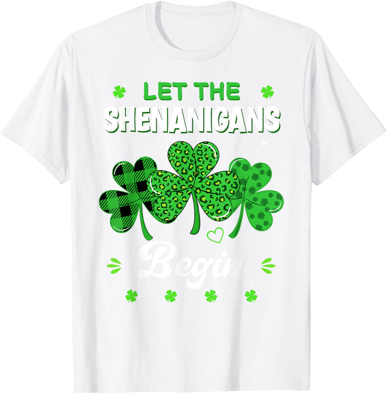 St Patricks Day Shamrock Leopard Print T-Shirt for Men and Women - 15