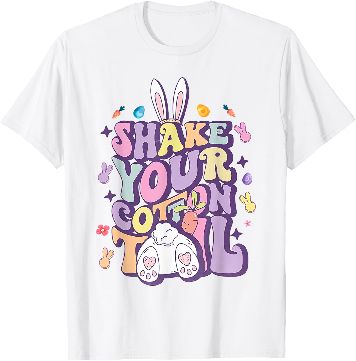 Shake Your Cotton Tail Funny Easter Bunny T-Shirt for Girls and Women - 13
