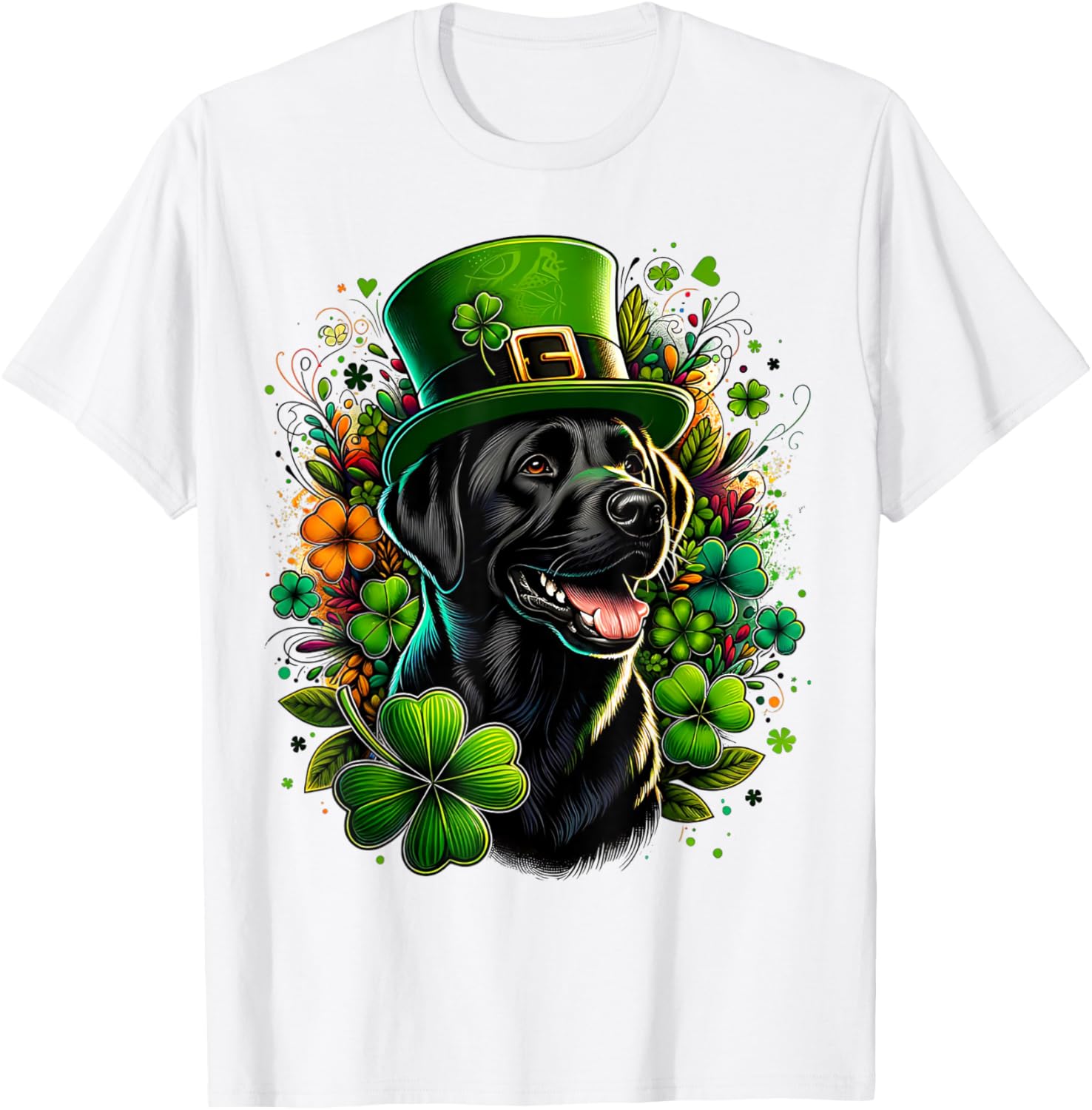 Black Labrador Retriever St Patricks Day T-Shirt for Family Fun - 9