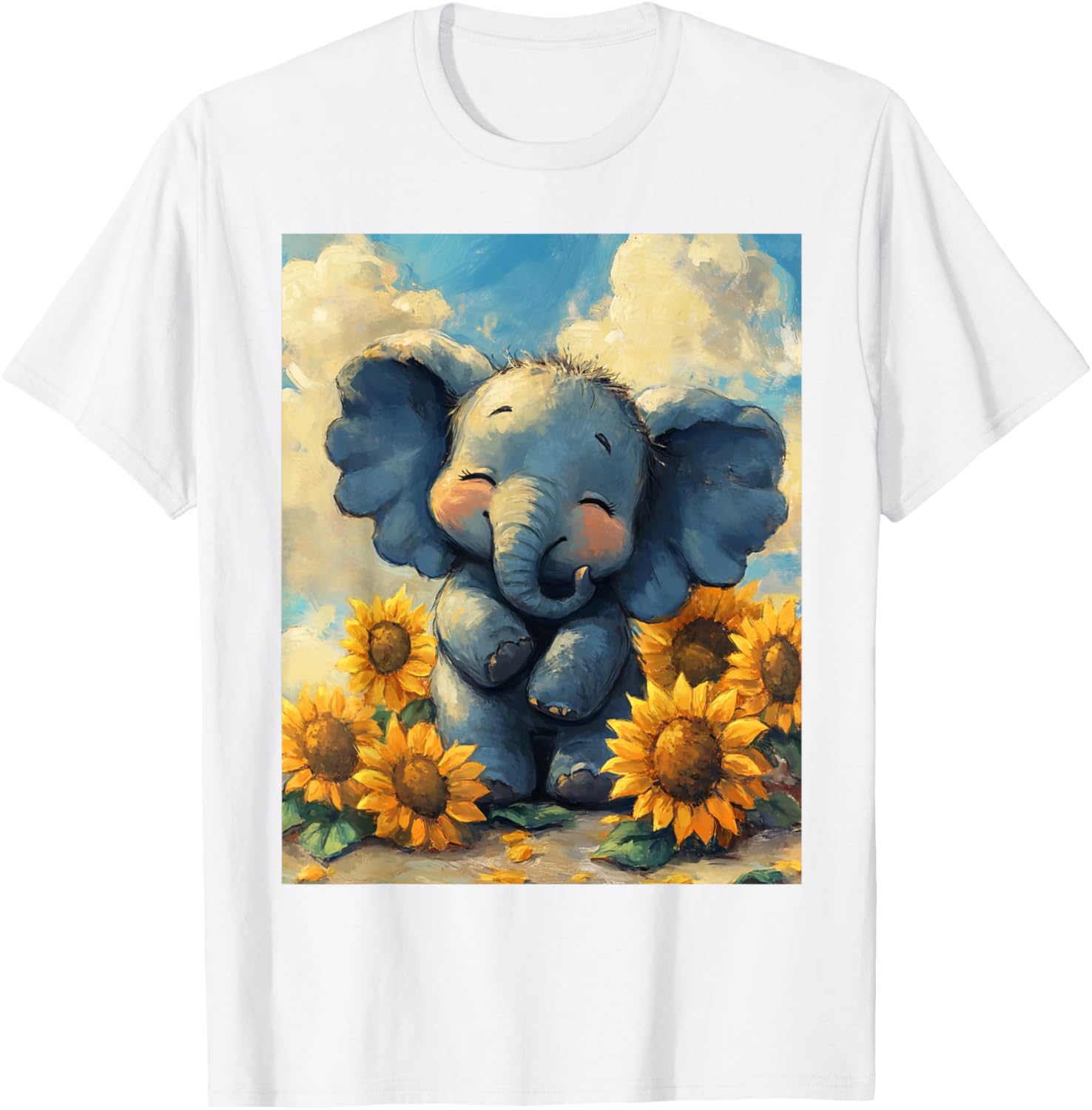 Adorable Sunflower Elephant T-Shirt for Kids - Perfect for Boys and Girls - 26