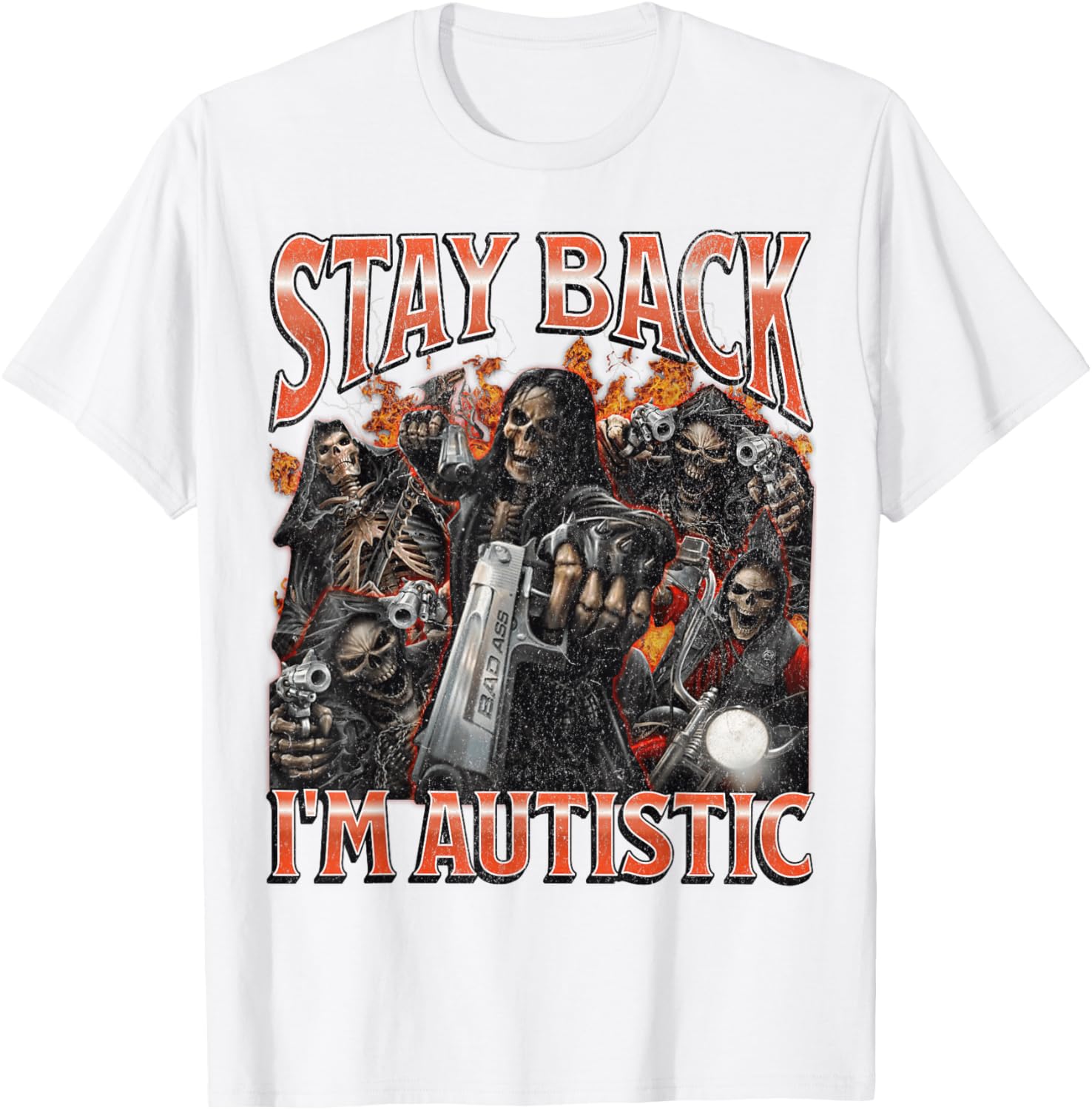 Funny Autistic Skeleton Meme Graphic T-Shirt for Unique Style and Comfort - 27