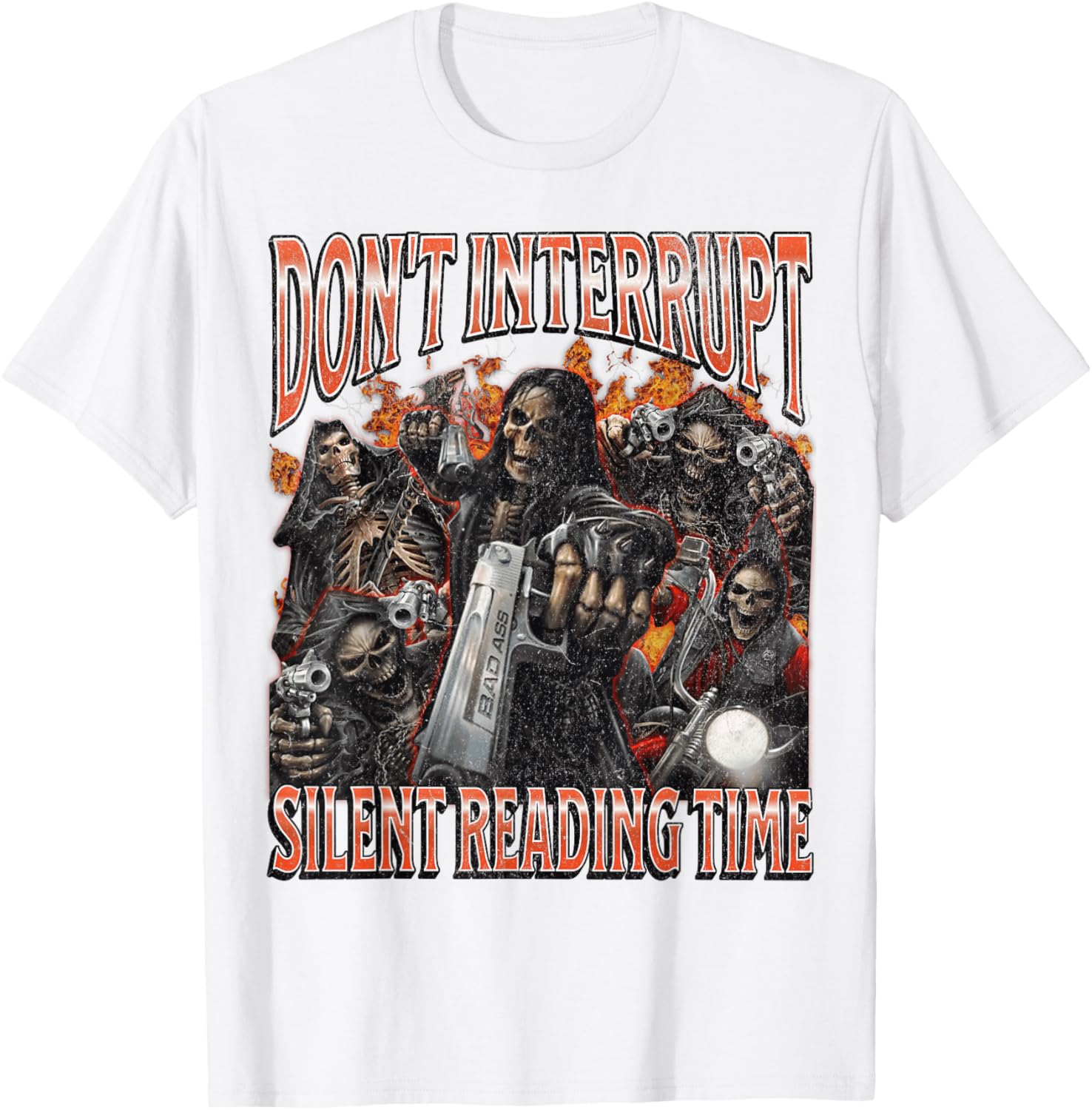 Funny Skeleton Meme T-Shirt Perfect for Silent Reading Time Lovers - 19
