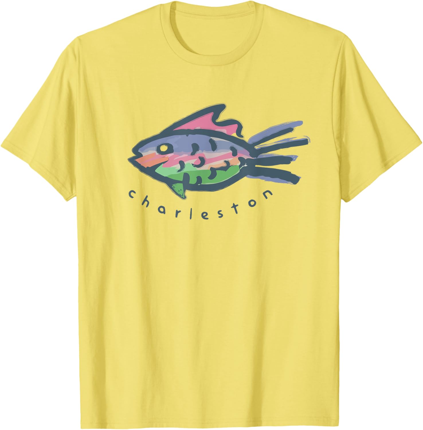 Charleston SC Tropical Fish Graphic T-Shirt for Fun Beach Vibes - 7