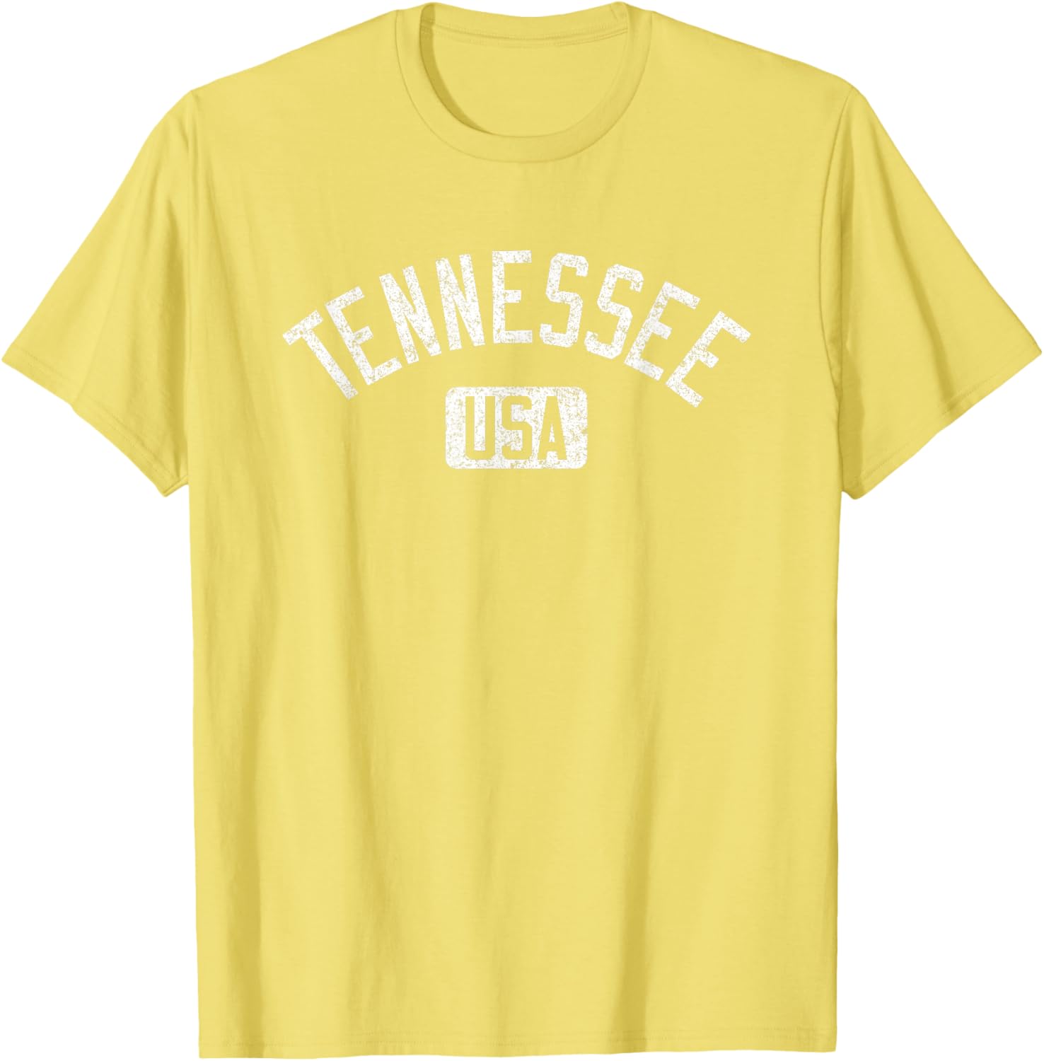 Tennessee Arched Text Distressed White Print T-Shirt for Casual Style - 22