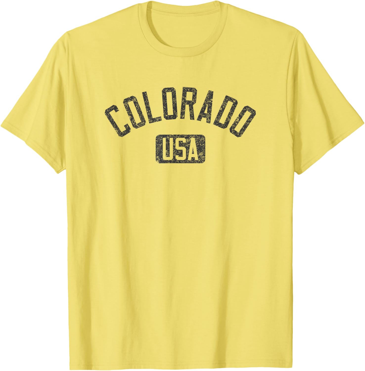 Colorado USA Arched Distressed Black Print T-Shirt for Casual Style - 27
