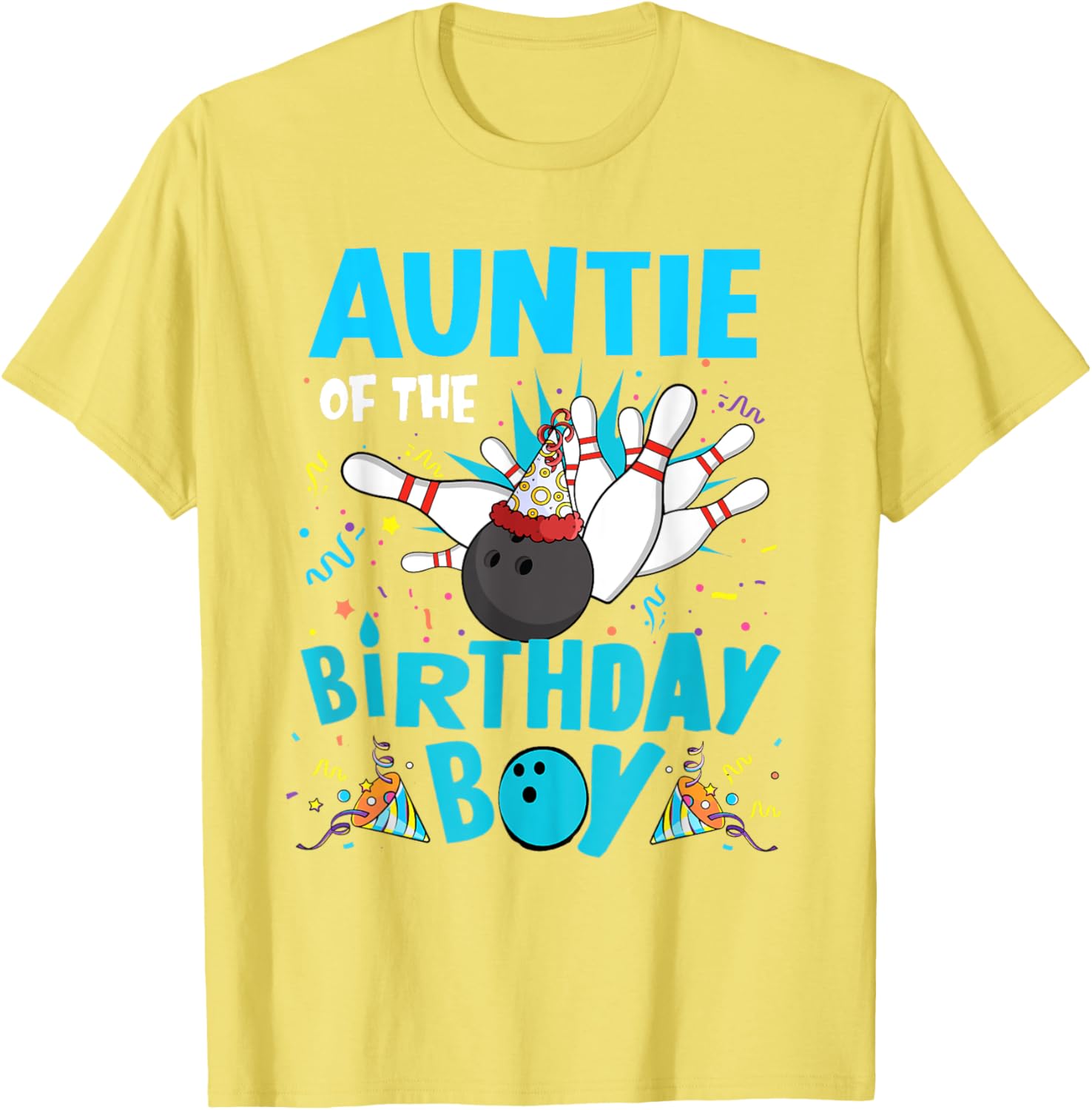 Auntie of the Birthday Boy Bowling T-Shirt for Family Fun Matching Outfits - 5
