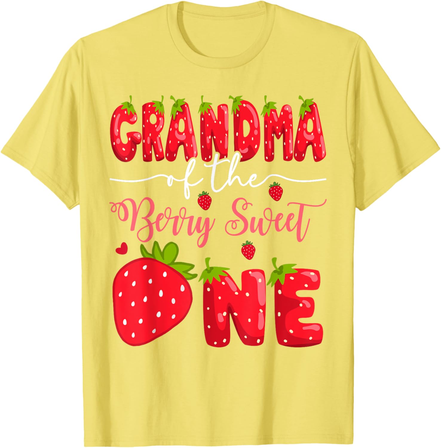 Adorable Grandma of the Berry Sweet One 1st Birthday Strawberry T-Shirt - 7