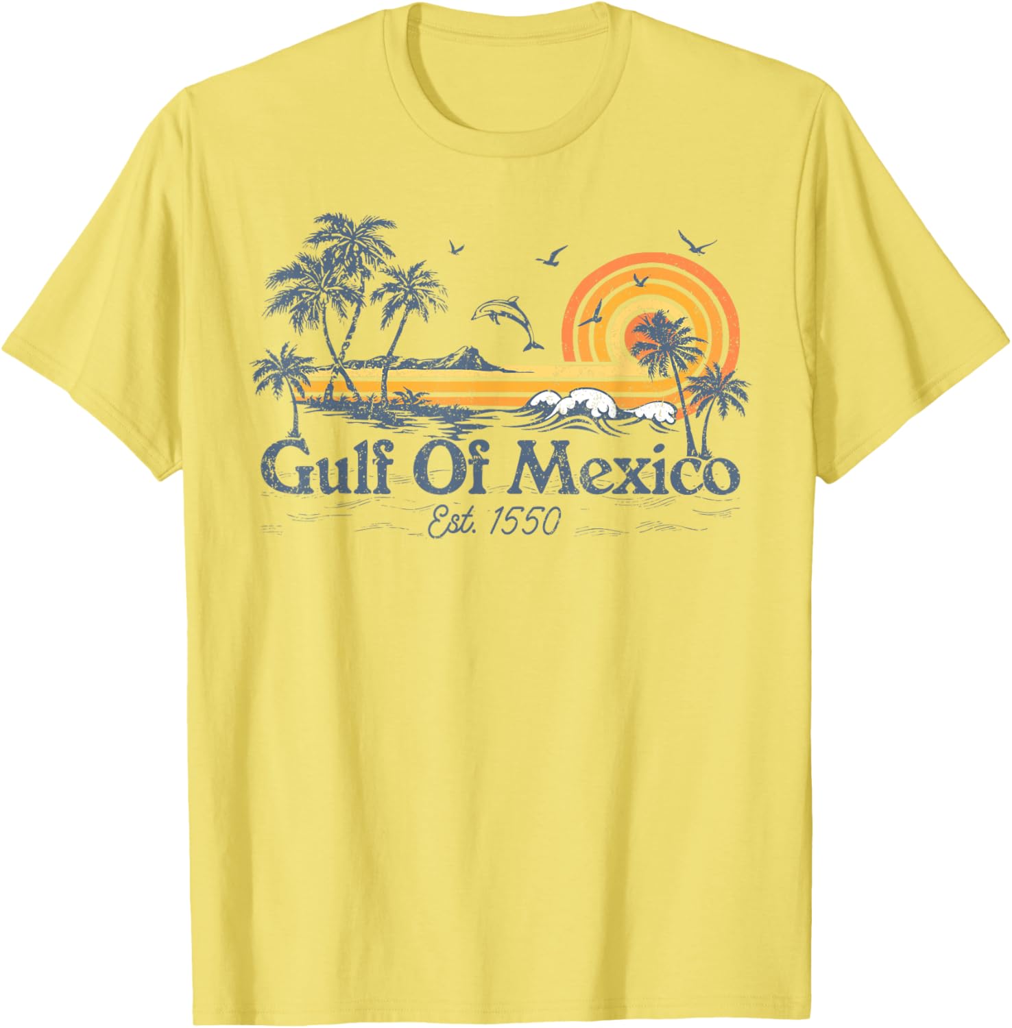 Gulf of Mexico Est 1550 Retro Vintage Beach T-Shirt for Beach Lovers - 1