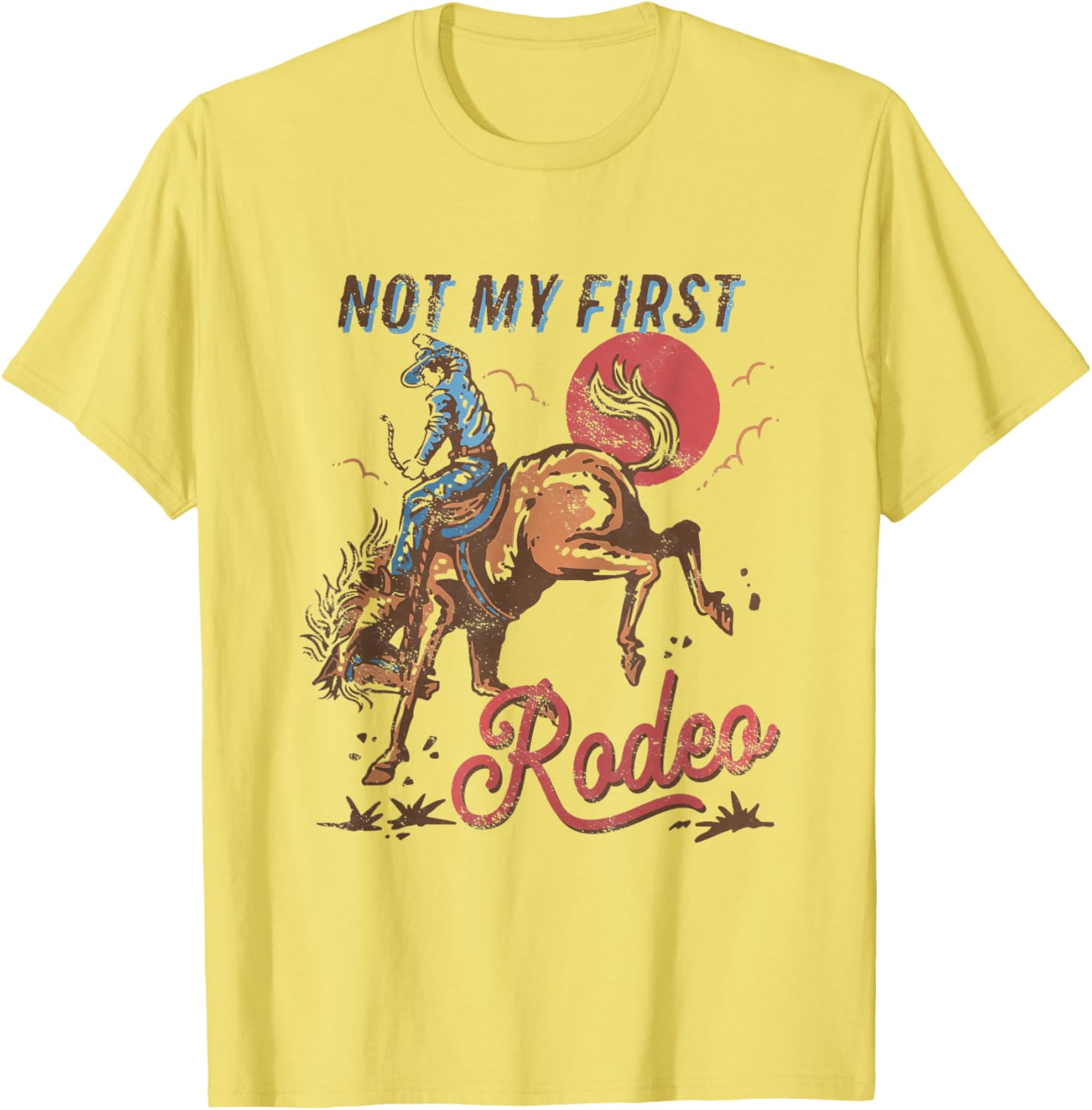 Vintage Cowboy Rodeo T-Shirt Not My First Rodeo Bronc Riding Style - 14