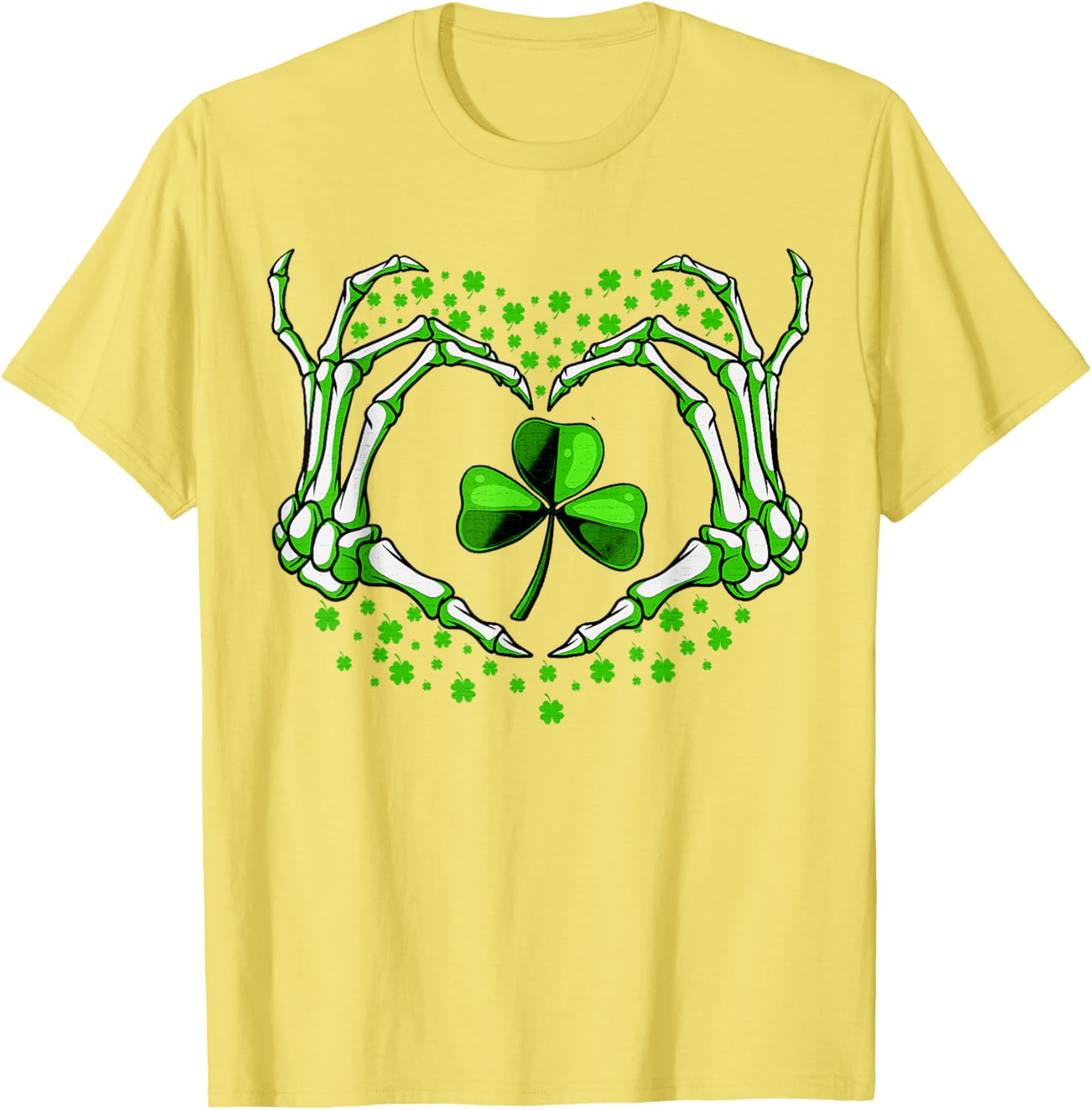 Skeleton Hand Heart Shamrock St Patricks Day T-Shirt for Festive Fun - 8