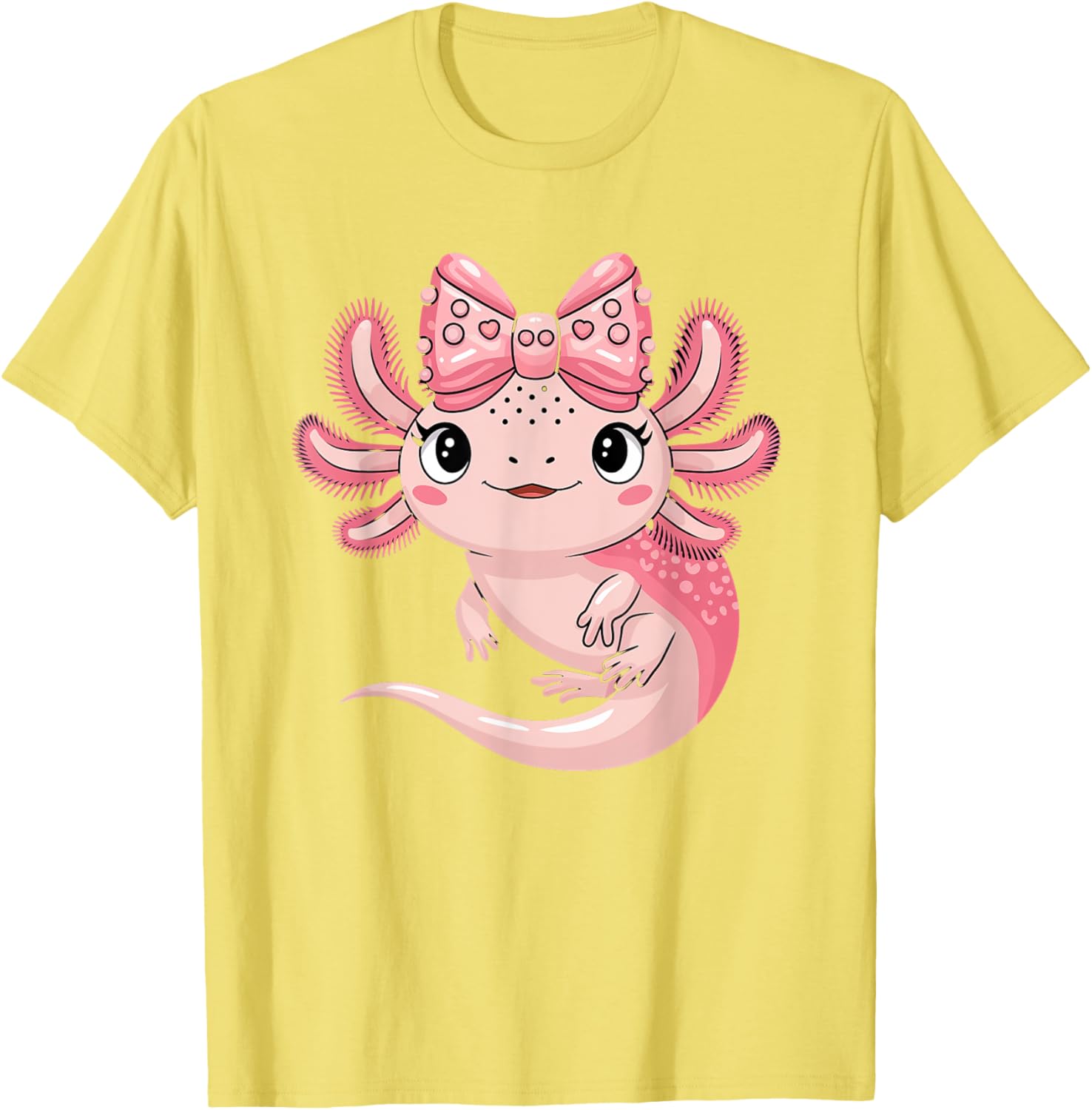 Cute Axolotl Girls Coquette Bow T-Shirt for Axolotl Lovers - 19