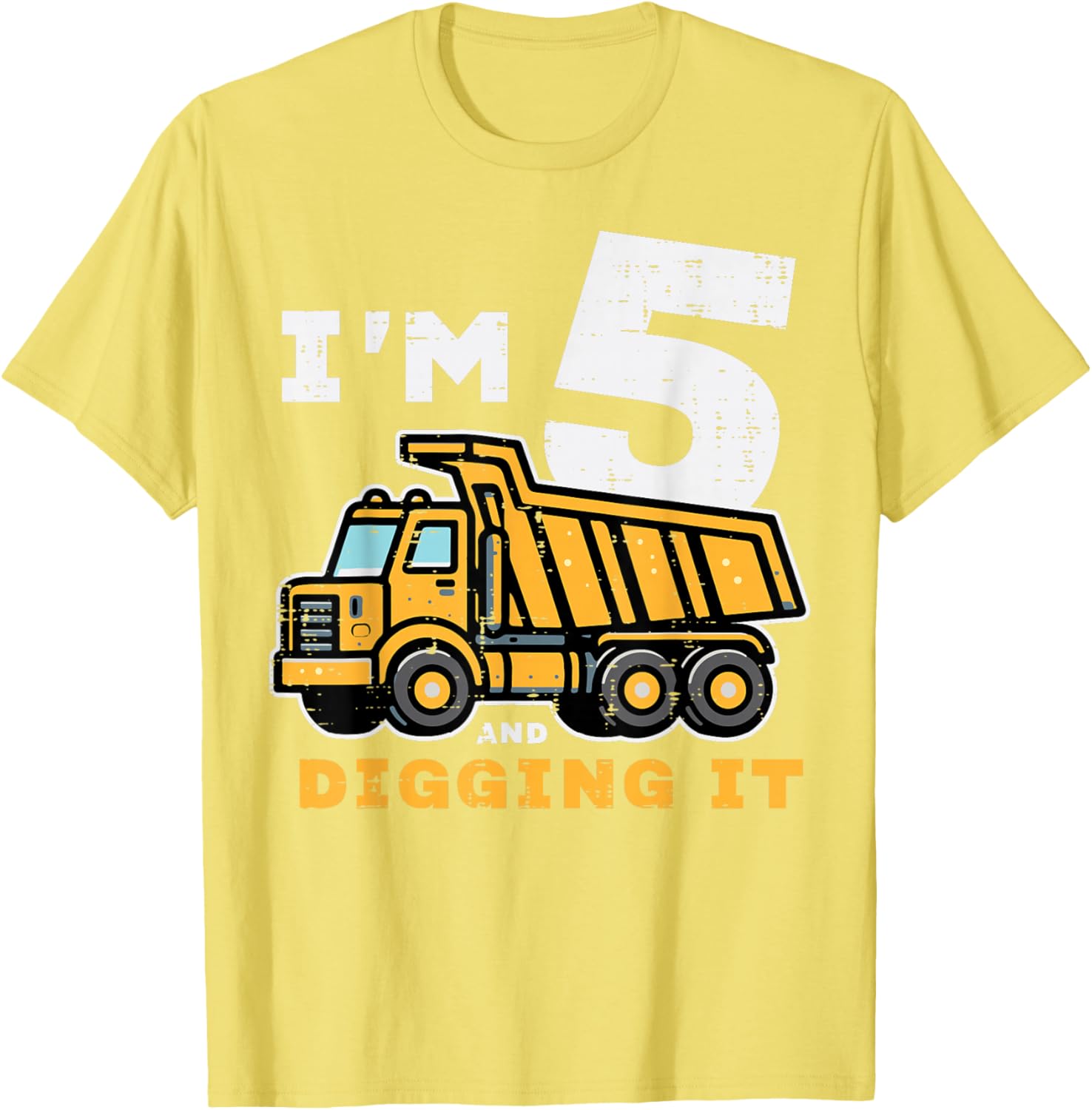 5th Birthday Dump Truck T-Shirt for Boys I’m 5 Digging It Fun Kids Tee - 18