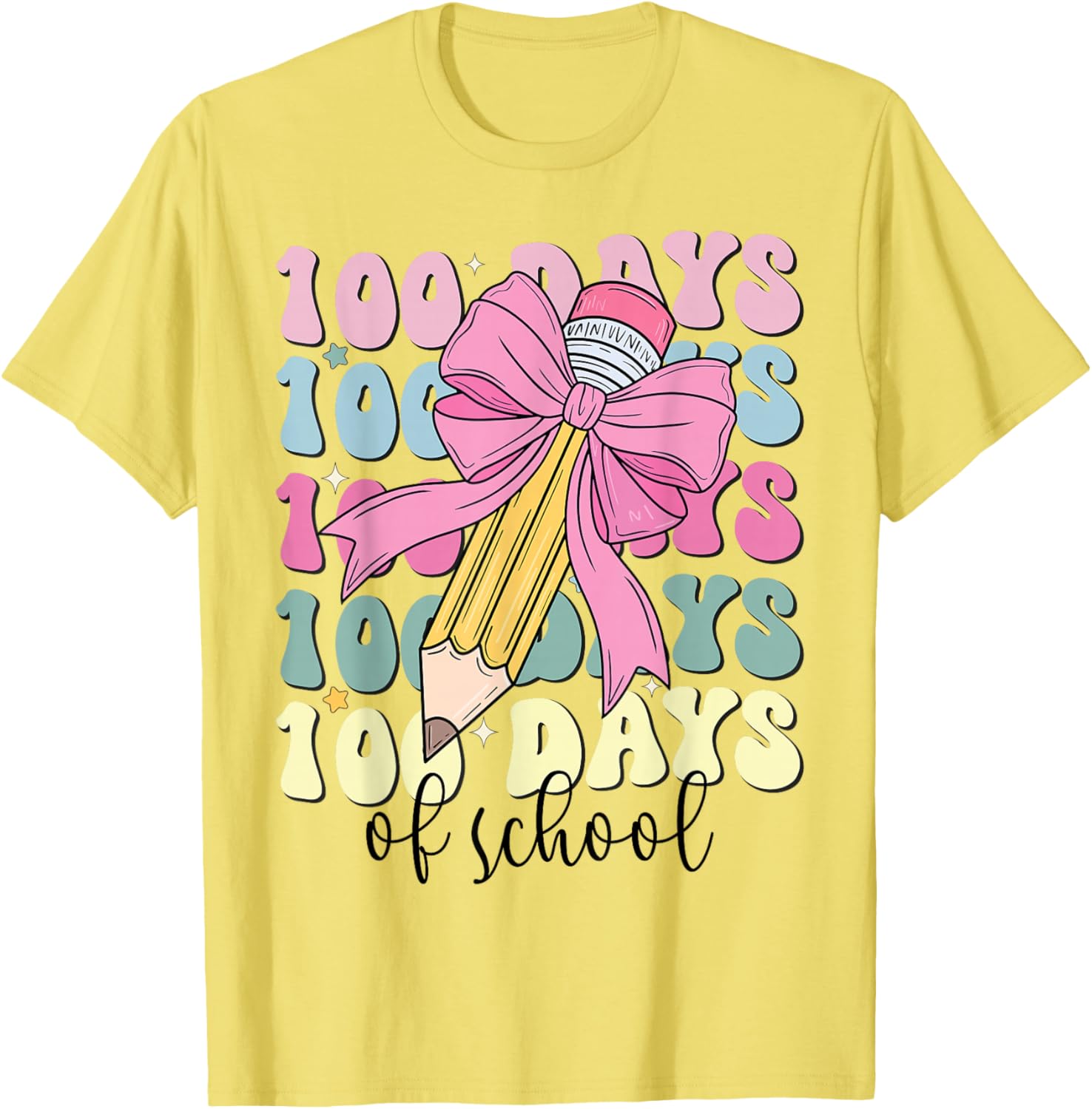 Adorable 100 Days of School Girls Coquette Bow T-Shirt for Kids - 4