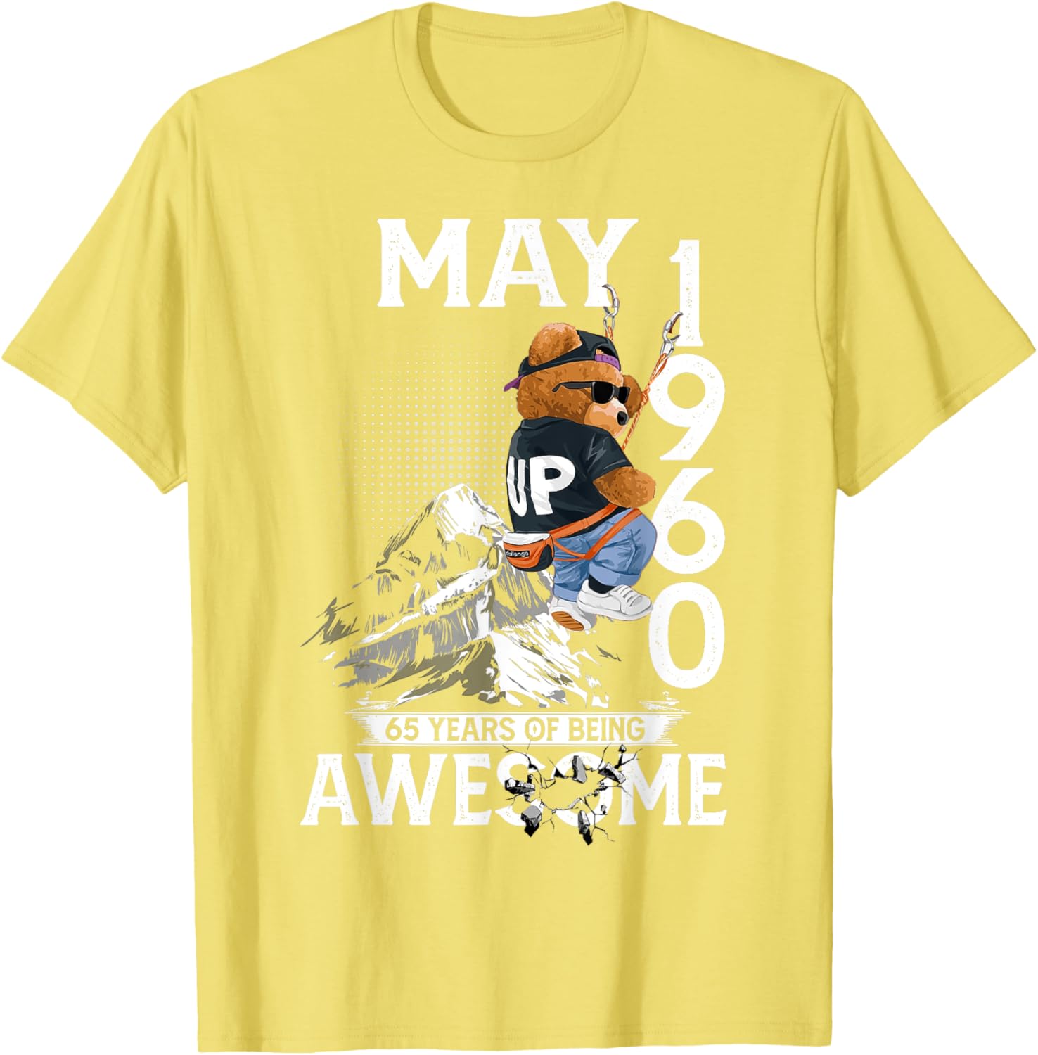 65th Birthday Bear Legends T-Shirt for Men May 1960 Vintage Style - 11