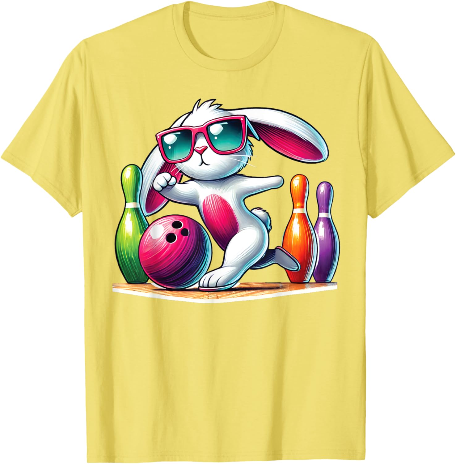 Bunny Ear Easter Bowling T-Shirt for Fun Egg Hunt Celebrations - 29