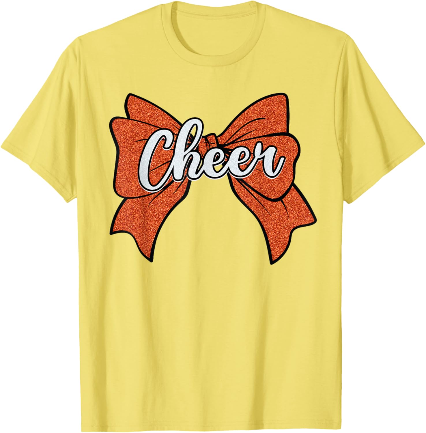 Coquette Orange Cheer Bow Sport T-Shirt for Cheerleaders and Fans - 24