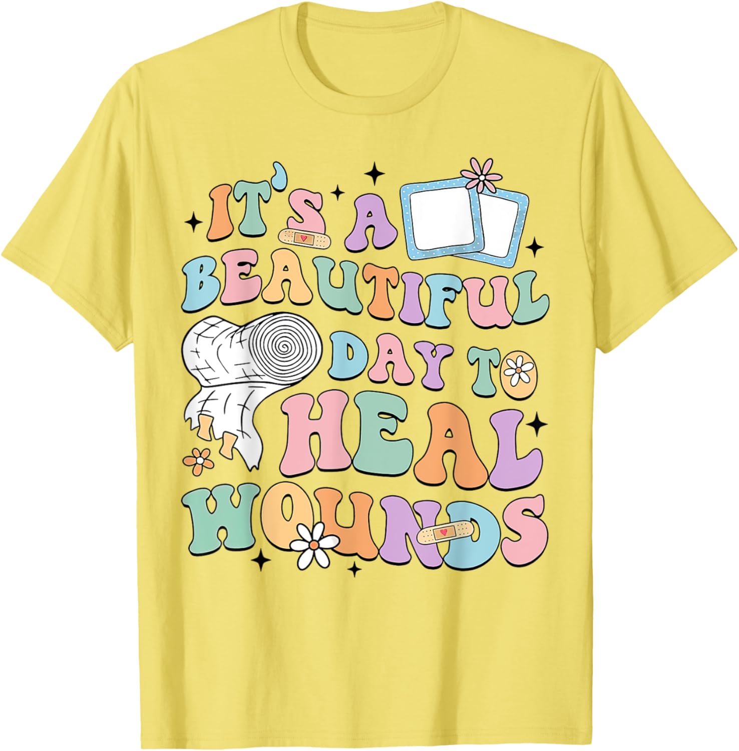 Beautiful Day to Heal Wounds Retro Nurse T-Shirt for Caregivers - 6