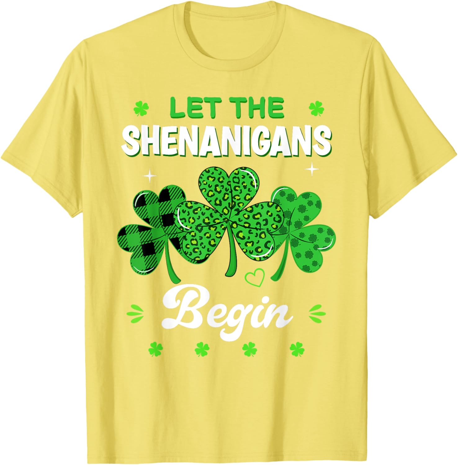 St Patricks Day Shamrock Leopard Print T-Shirt for Men and Women - 11