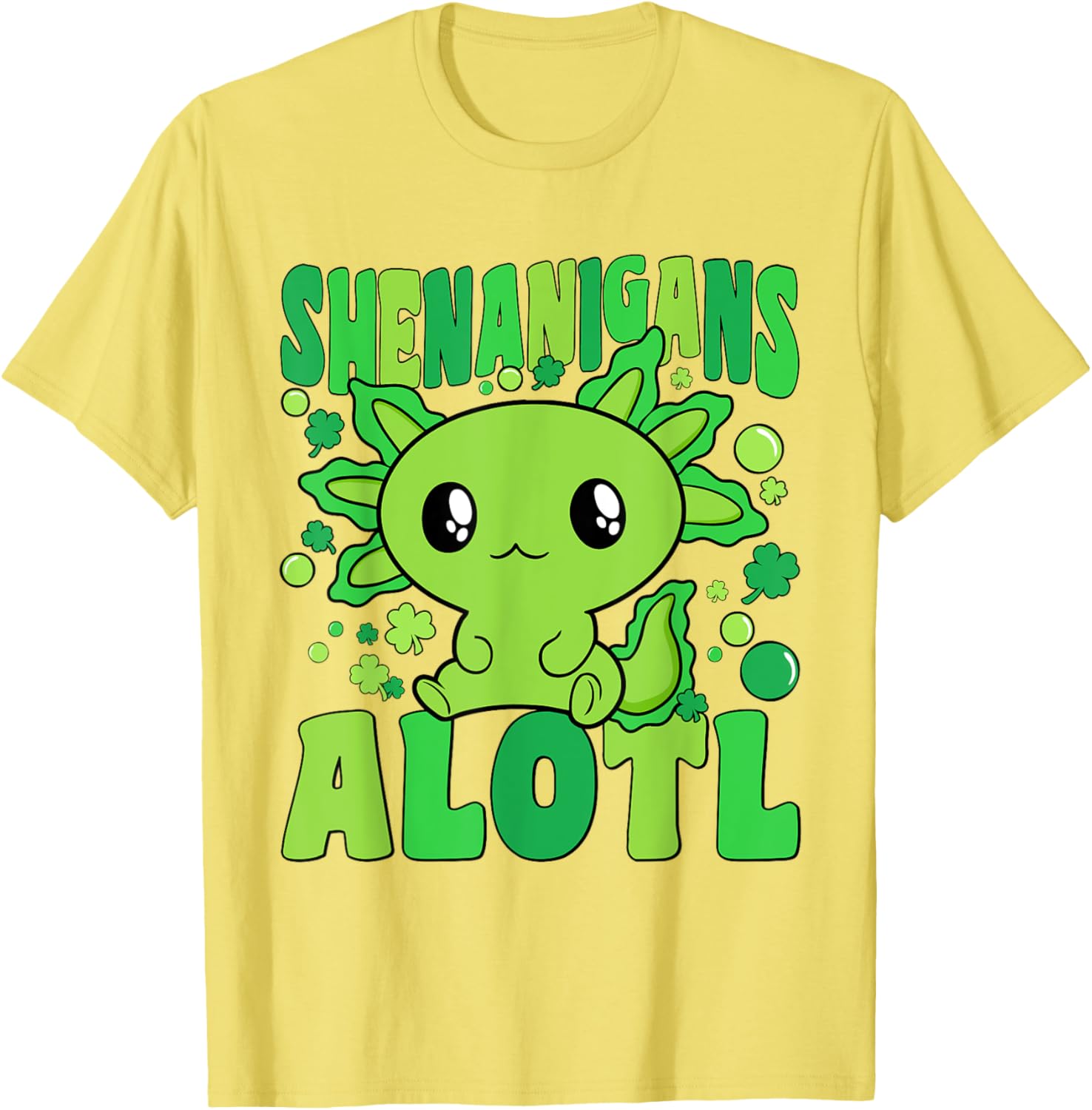 Cute Axolotl St Patricks Day T-Shirt for Kids - Fun Alotl Design - 26
