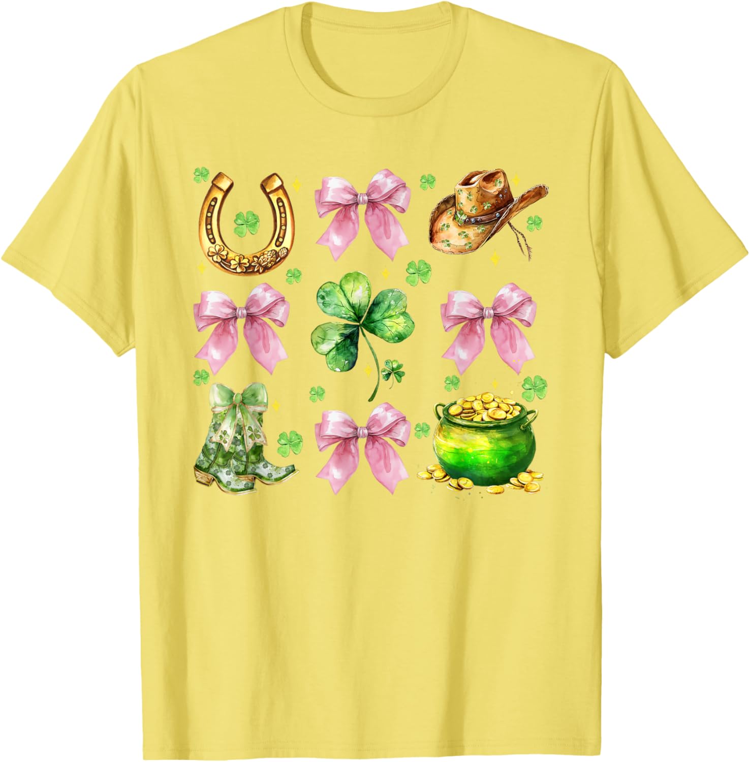 Coquette Lucky Clover Green Bow Shamrock St Patrick's Day T-Shirt - 20