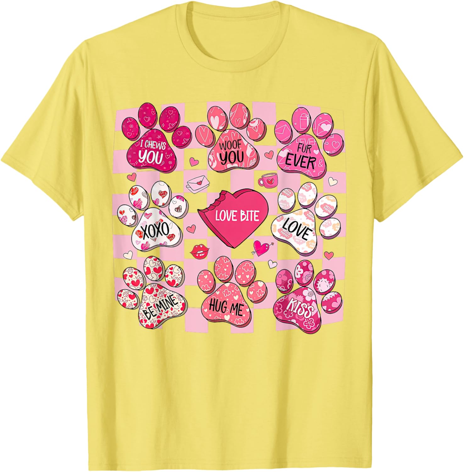 Cute Dog Paw Heart T-Shirt for Valentine's Day - Perfect Gift for Dog Lovers - 21