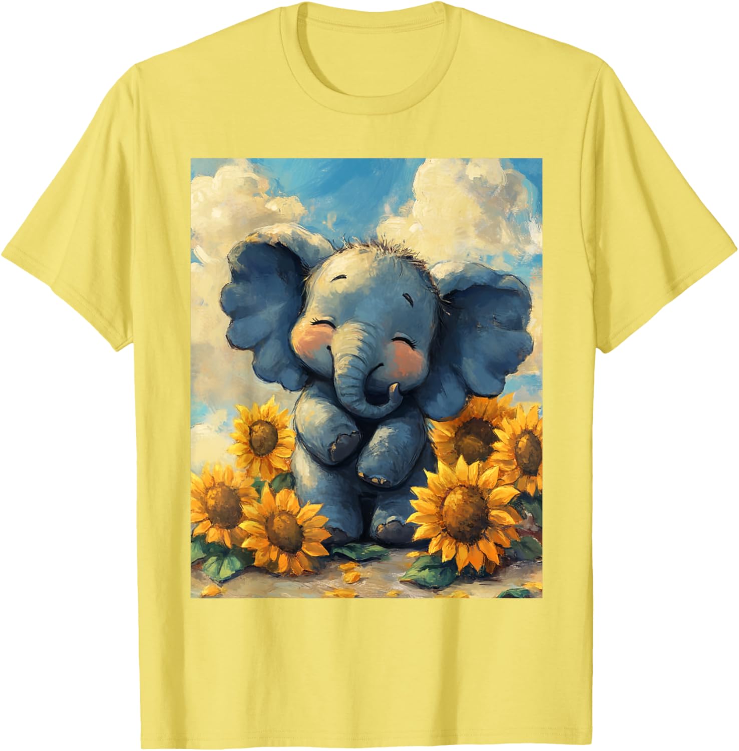 Adorable Sunflower Elephant T-Shirt for Kids - Perfect for Boys and Girls - 28