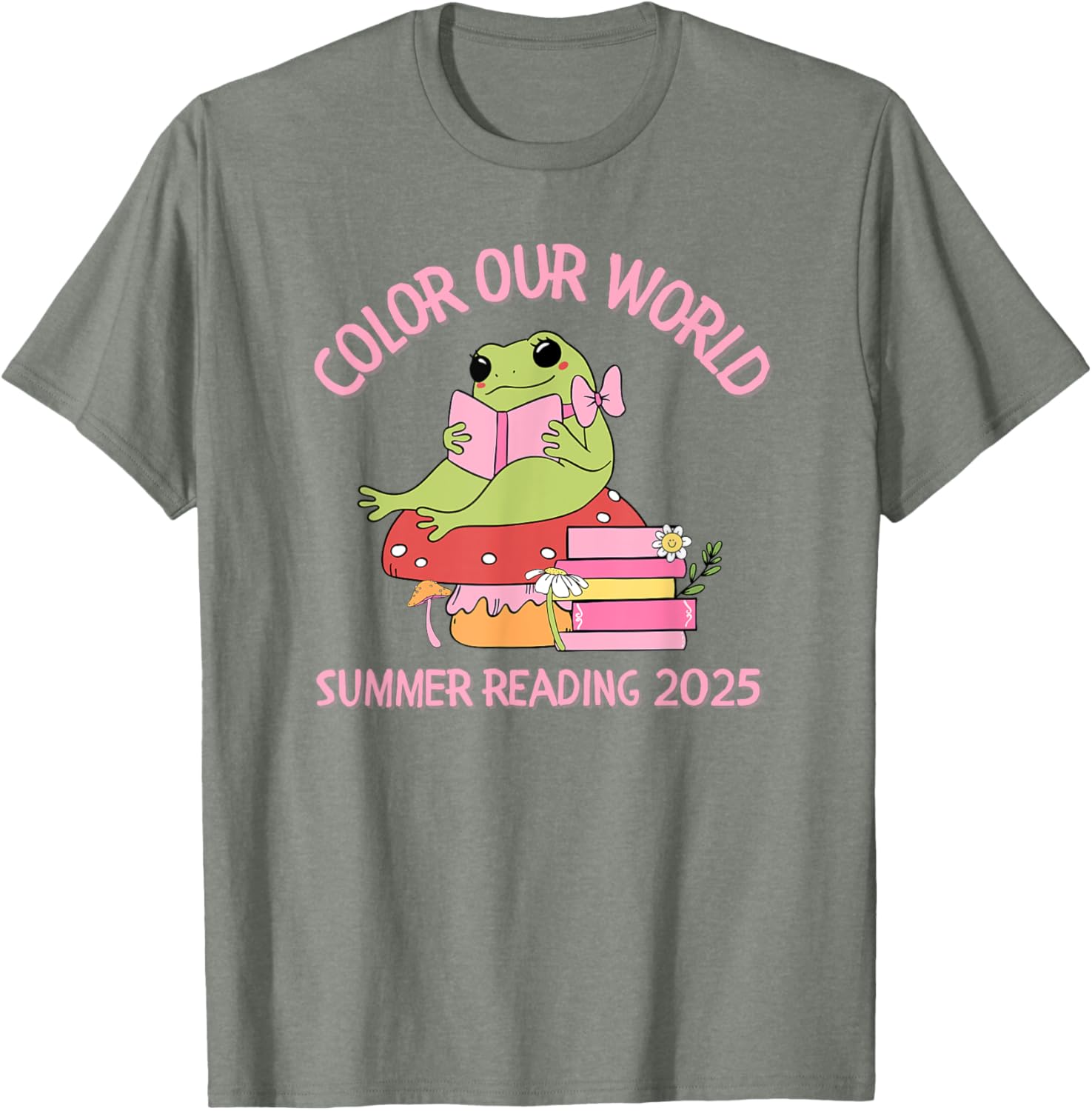 Color Our World Summer 2025 Frog T-Shirt for Kids - Fun Reading Program Apparel - 16