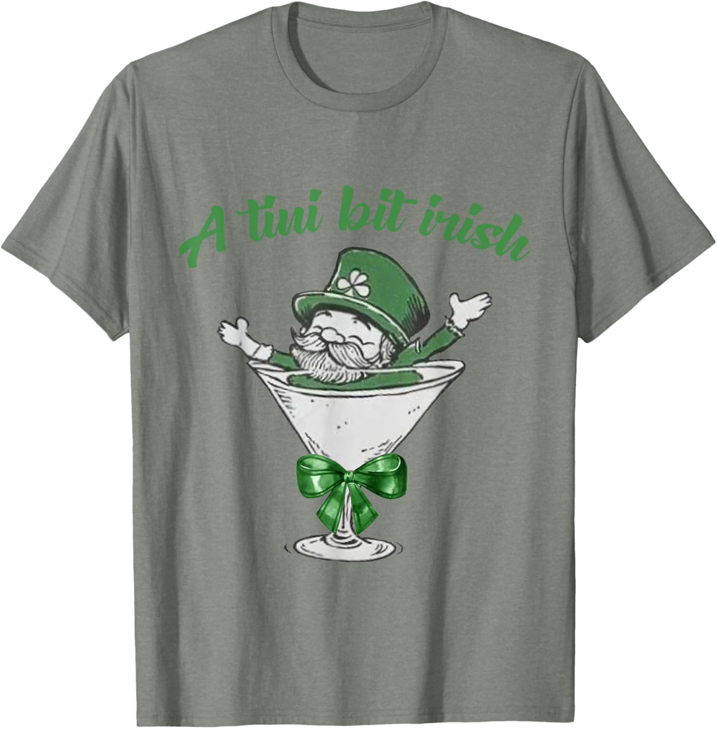A Tini Bit Irish Leprechaun Martini St Patrick's Day T-Shirt - 28