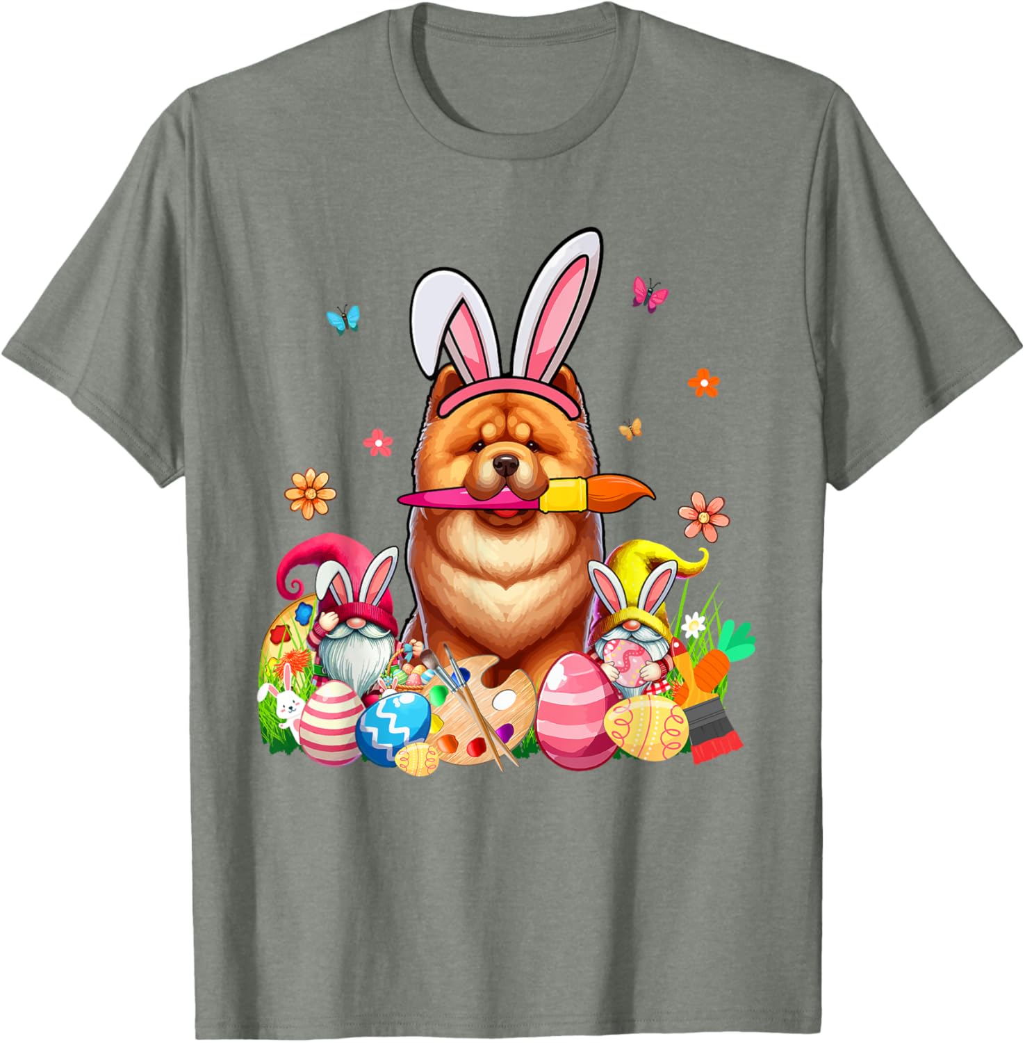 Chow Chow Cosplay Bunny Gnome Easter Eggs T-Shirt for Pet Lovers - 20
