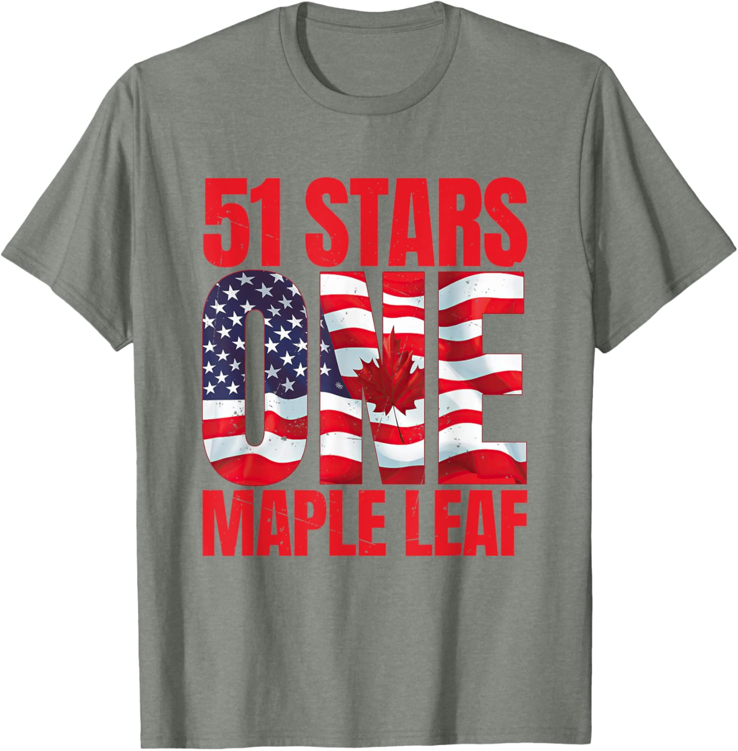 51 Stars One Maple Leaf T-Shirt for Satire and Joke Lovers - 10