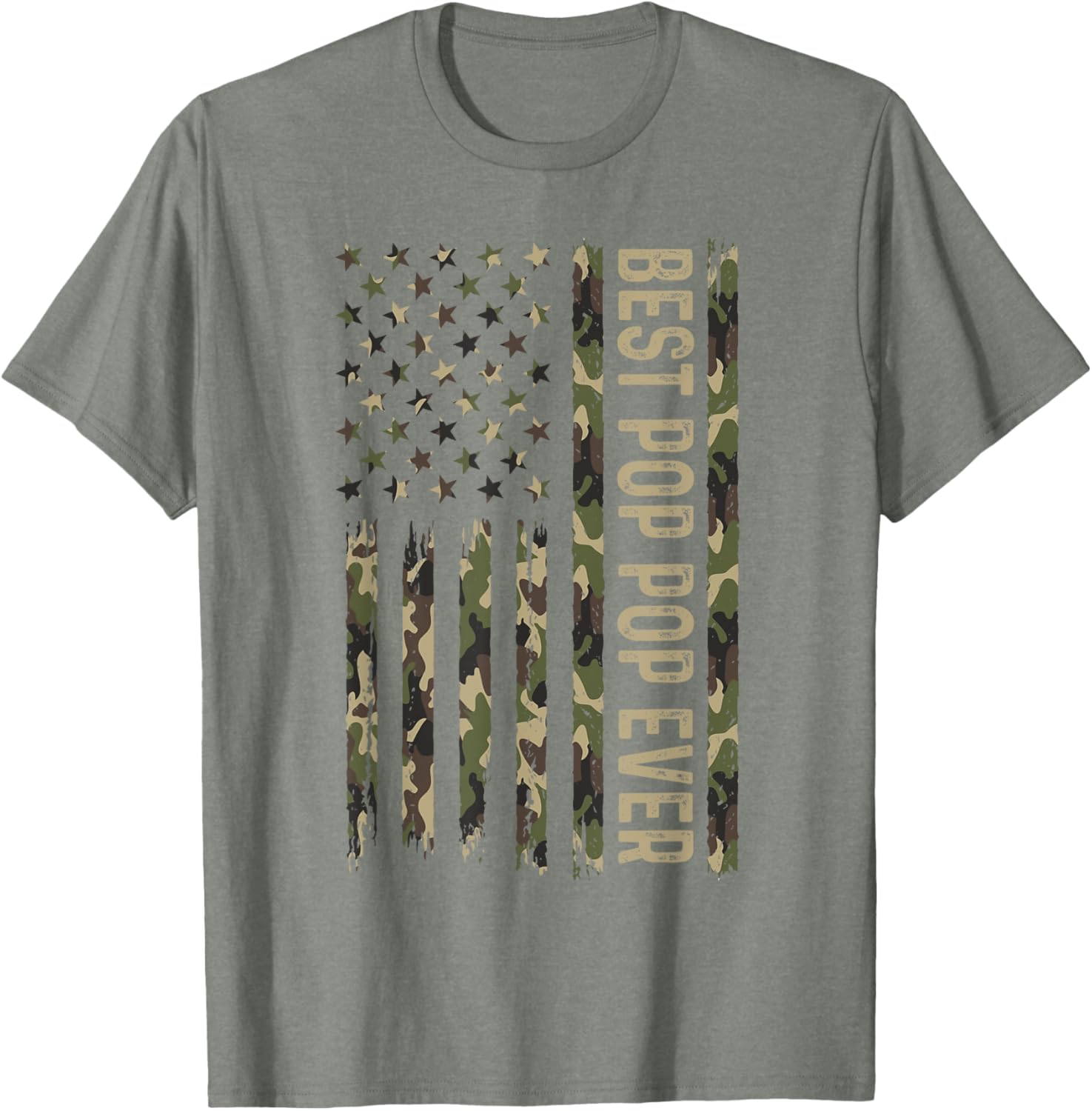 Best Pop Pop Ever Military Camouflage Flag T-Shirt for Dads - 4