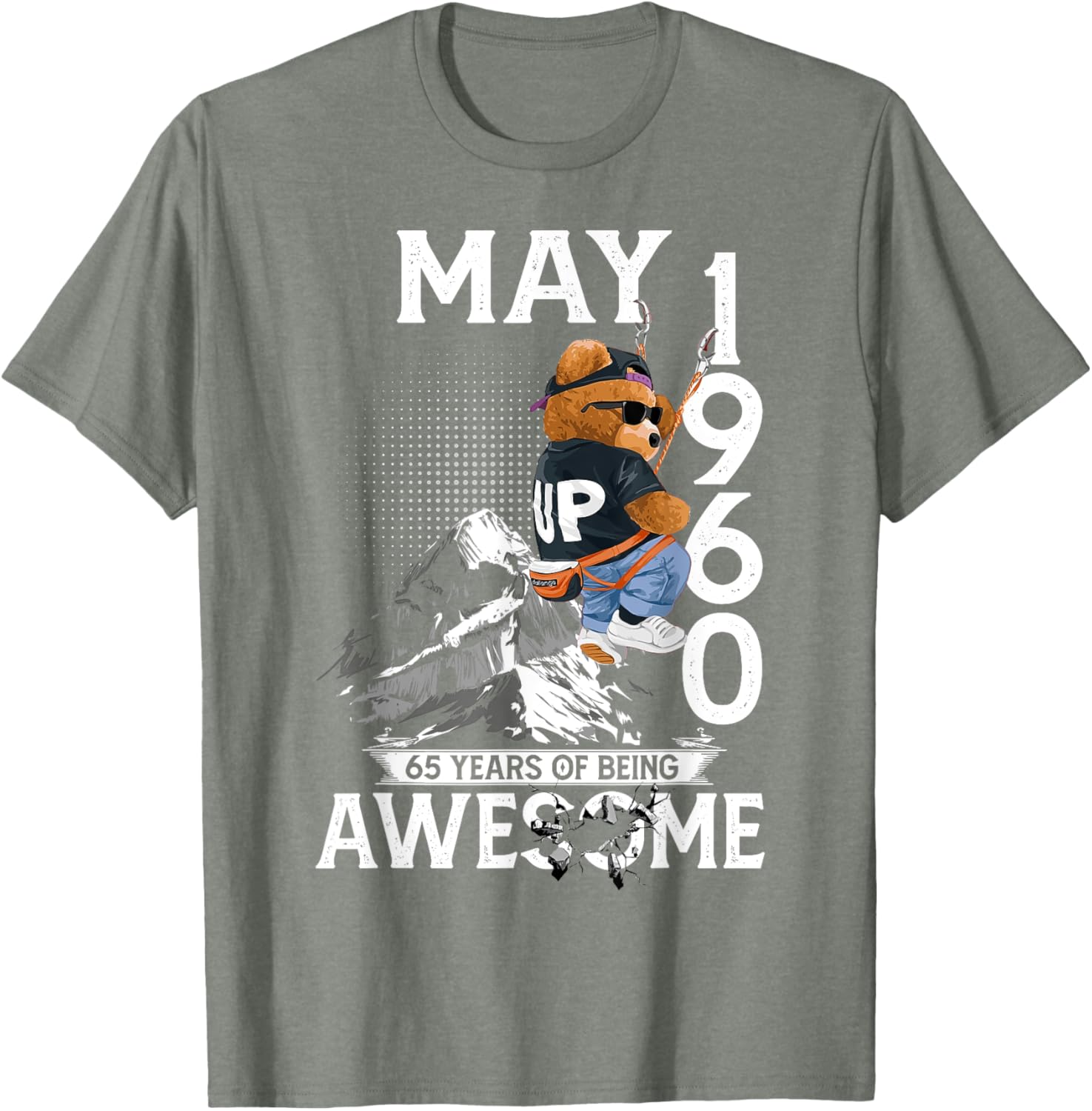 65th Birthday Bear Legends T-Shirt for Men May 1960 Vintage Style - 24