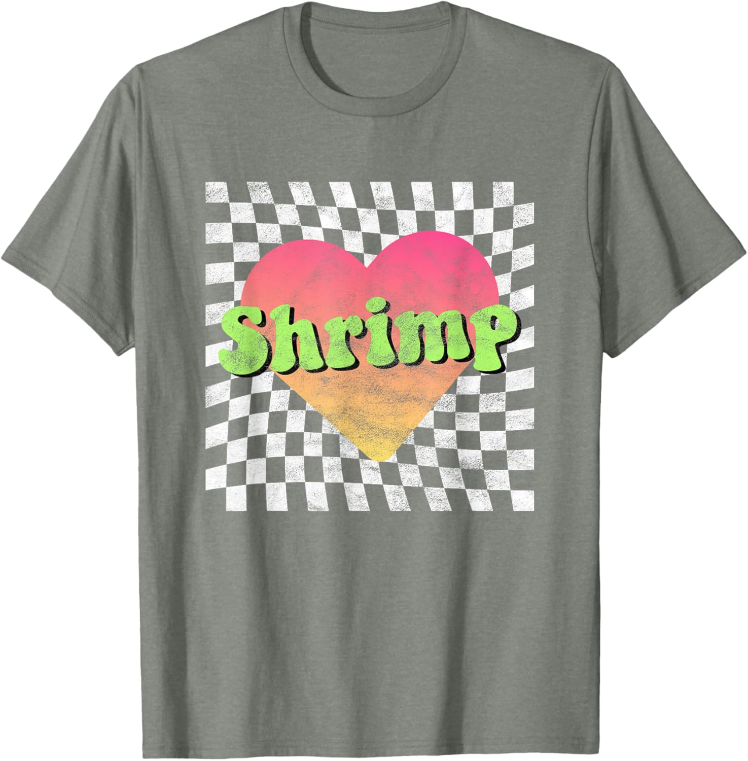Vintage Retro Shrimp Lover Heart T-Shirt for Seafood Fans - 6