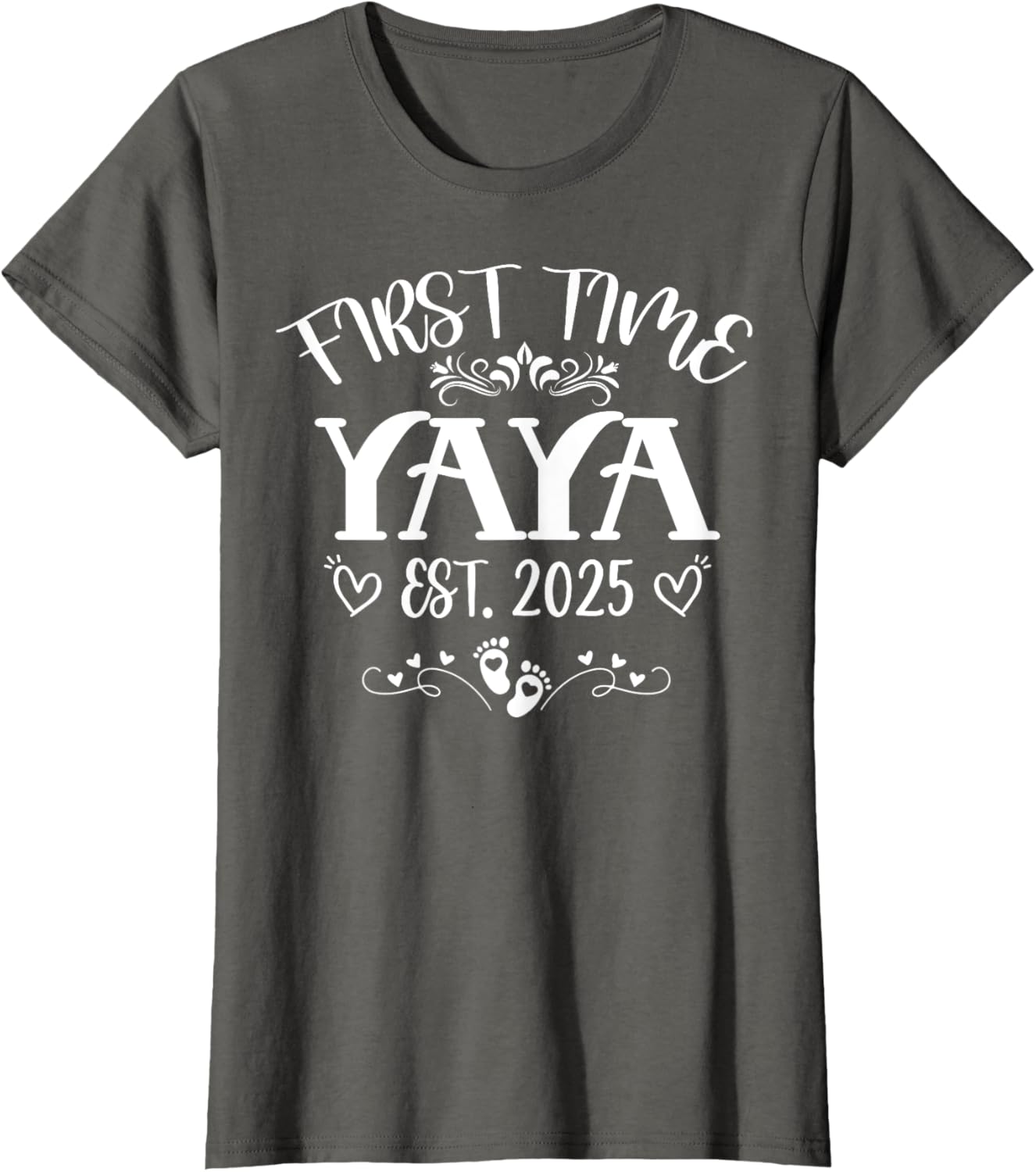 Womens First Time Yaya Est 2025 Soon to Be Mom Mother's Day T-Shirt - 14