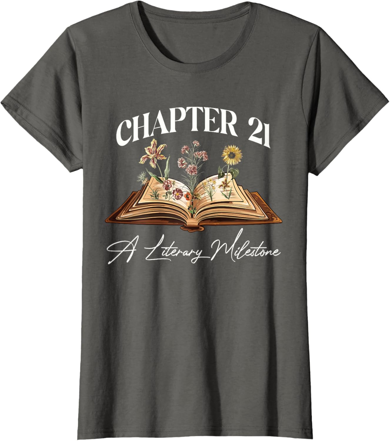 21st Birthday Wildflower T-Shirt for Book Lovers - Perfect Gift Idea - 1