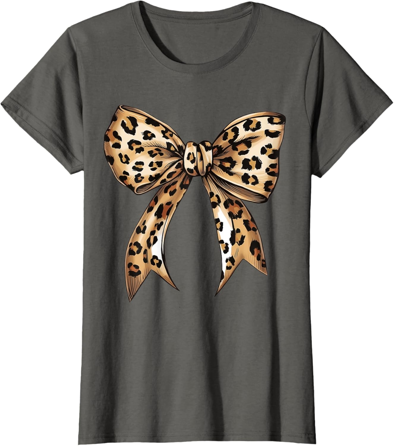 Stylish Leopard Print Croquette Bow T-Shirt for Trendy Fashion Lovers - 10