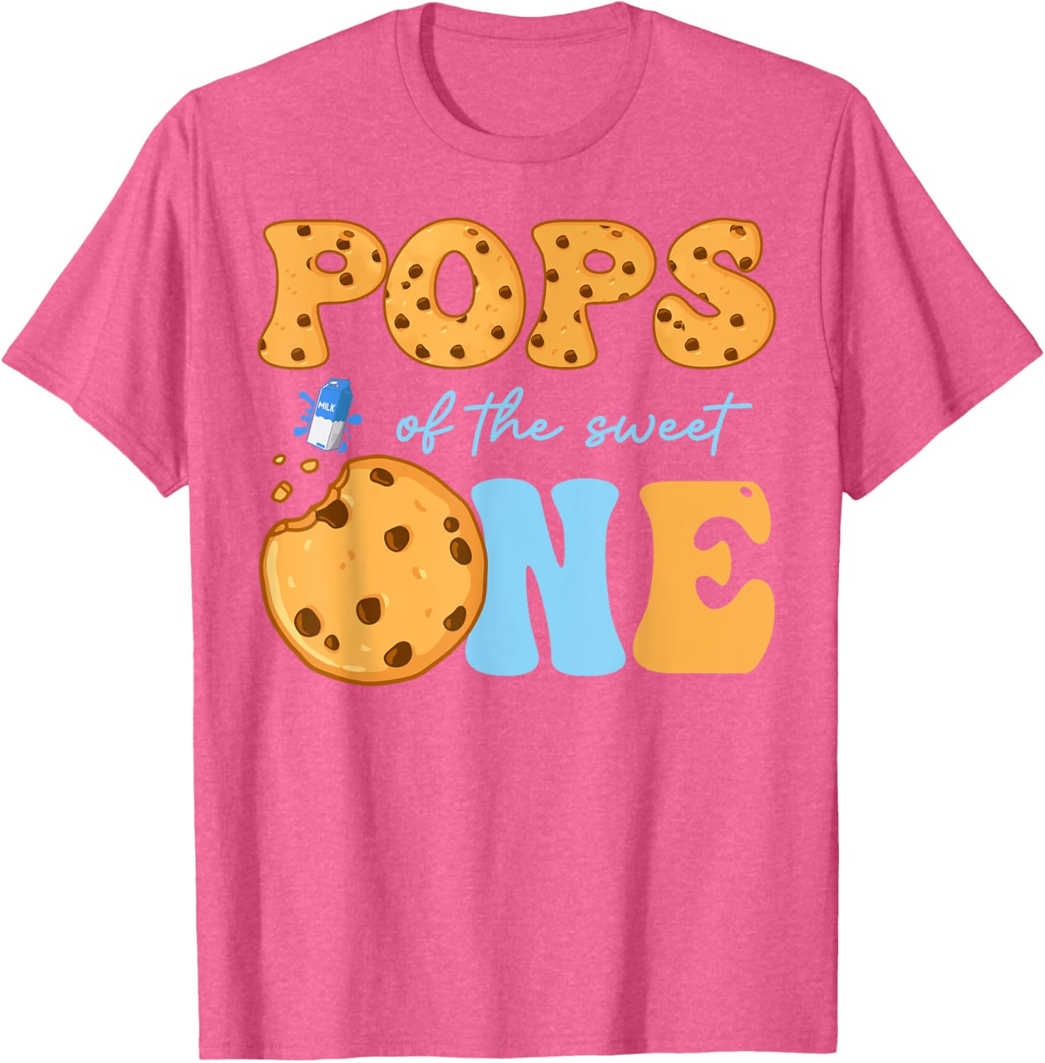 Cute Cookies and Milk Birthday Party T-Shirt for Kids and Teens - 15