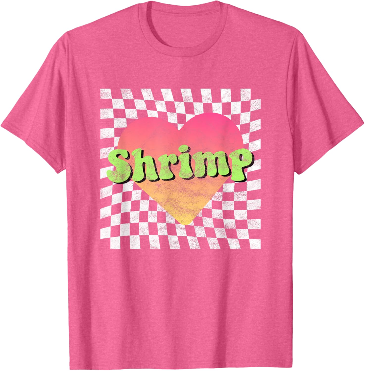 Vintage Retro Shrimp Lover Heart T-Shirt for Seafood Fans - 12
