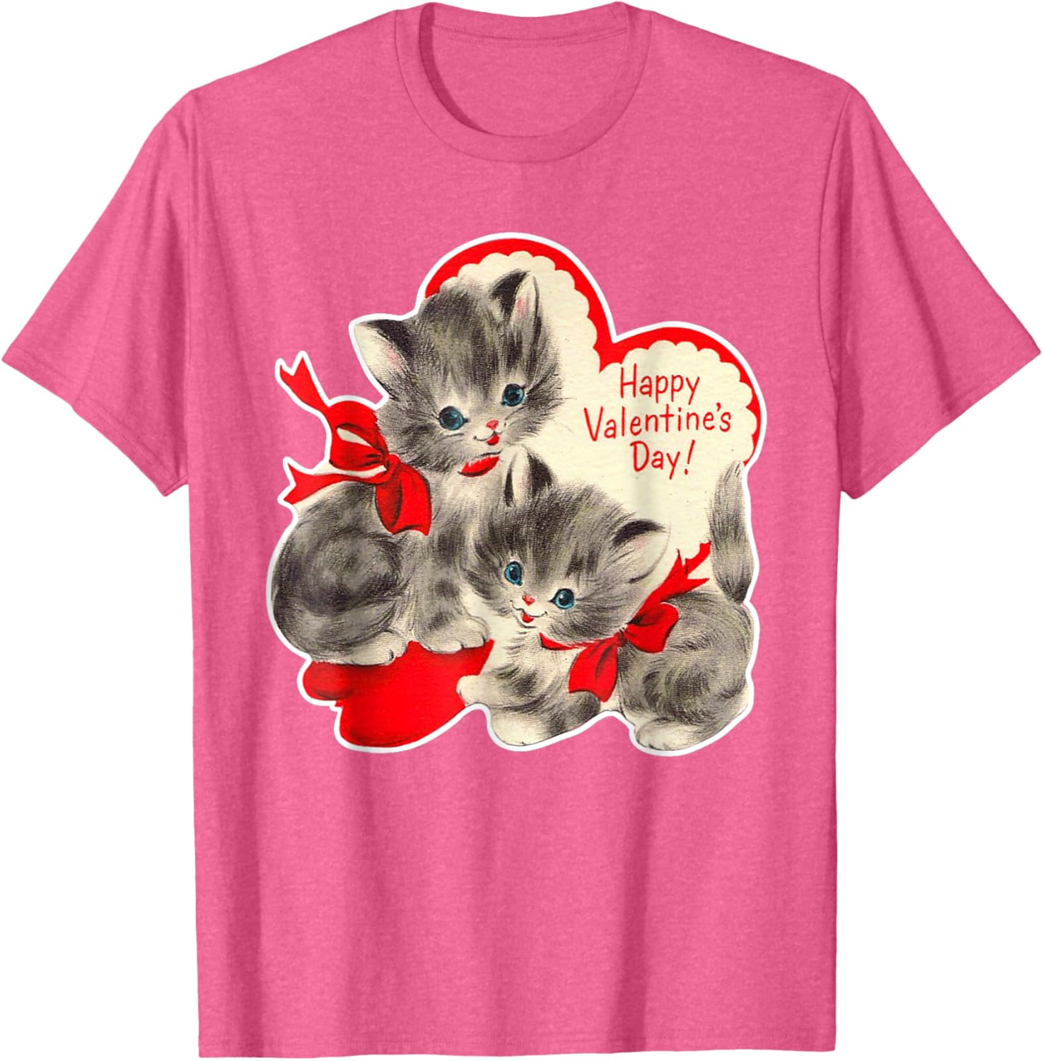 Vintage Valentine's Day Cat T-Shirt Retro Kitten Love Top for Pet Lovers - 28