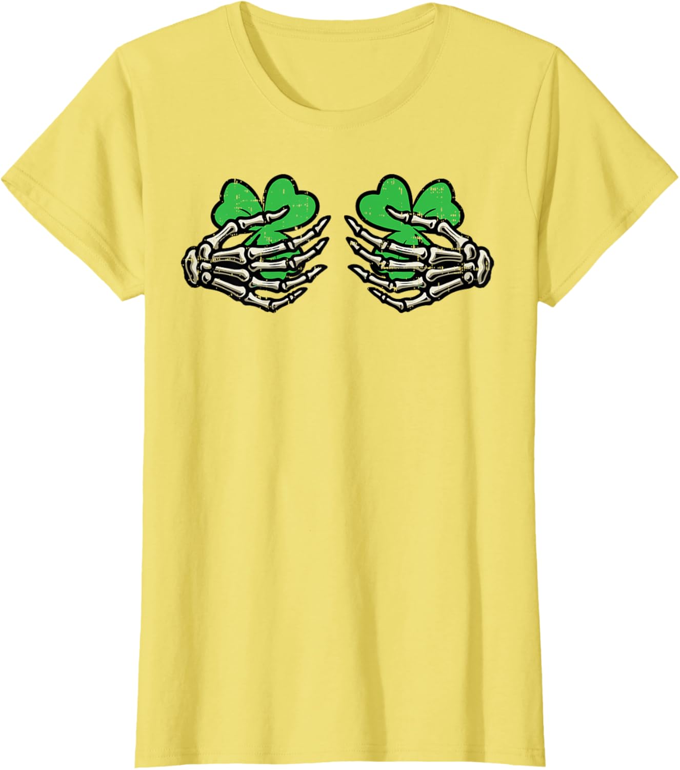 St Patricks Day Skeleton Hand Clover T-Shirt for Women - Fun Saint Patty's Style - 2