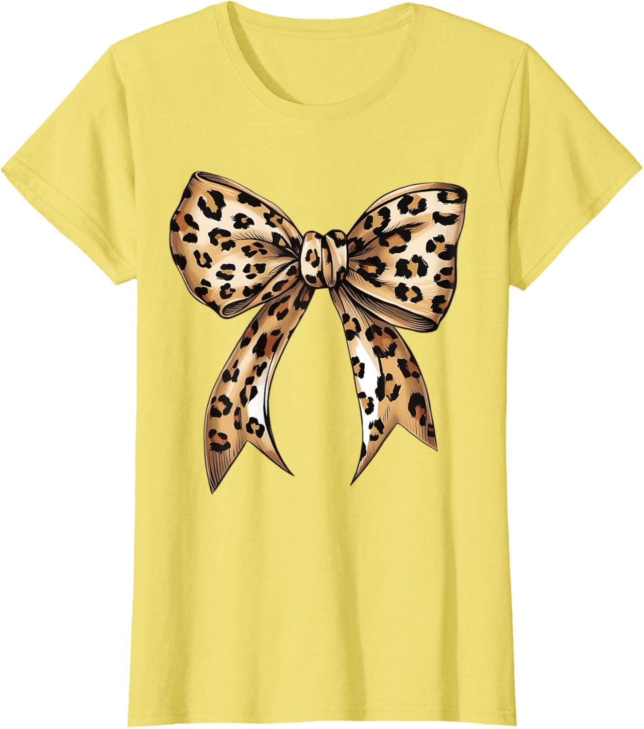 Stylish Leopard Print Croquette Bow T-Shirt for Trendy Fashion Lovers - 16