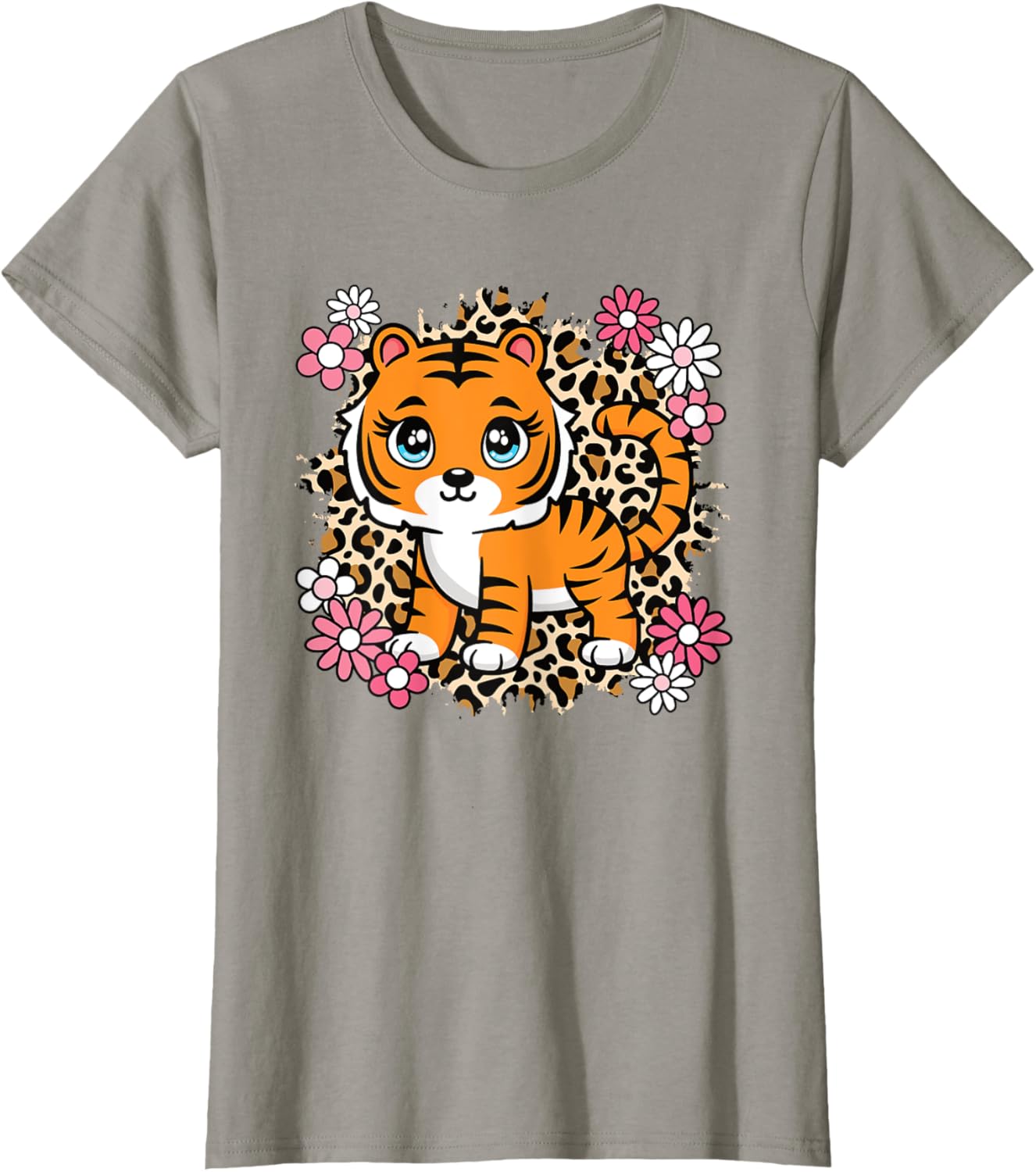 Cute Tiger Flowers T-Shirt for Women Girls and Kids - Perfect Gift for Tiger Lovers - 20