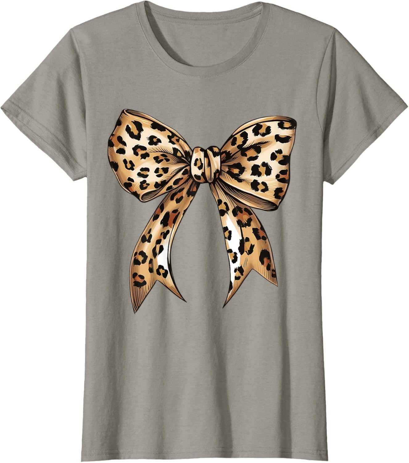 Stylish Leopard Print Croquette Bow T-Shirt for Trendy Fashion Lovers - 9