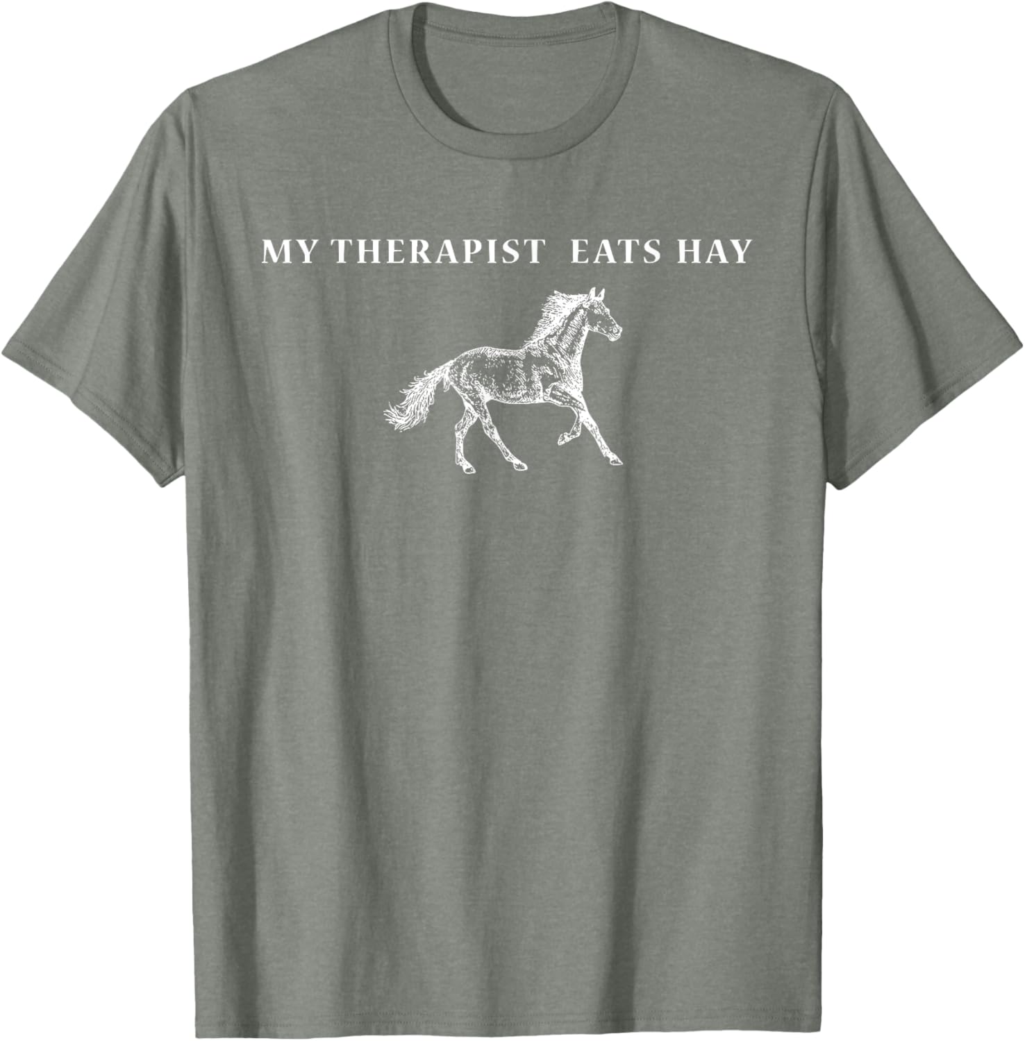 Funny Vintage Retro My Therapist Eats Hay Horse Lover T-Shirt - 12