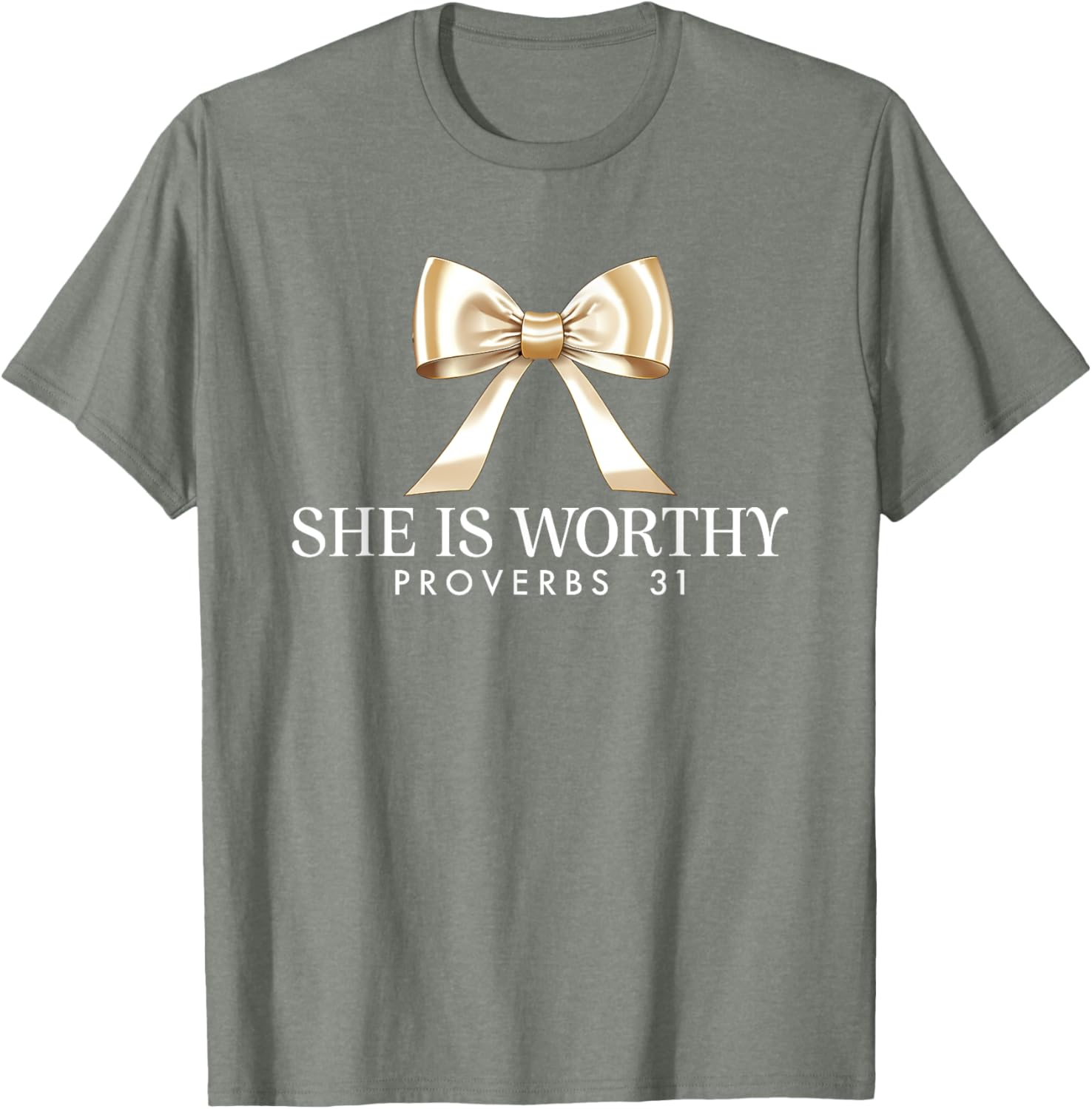 She Is Worthy Proverbs 31 Faith T-Shirt for Women - Inspirational Apparel - 1