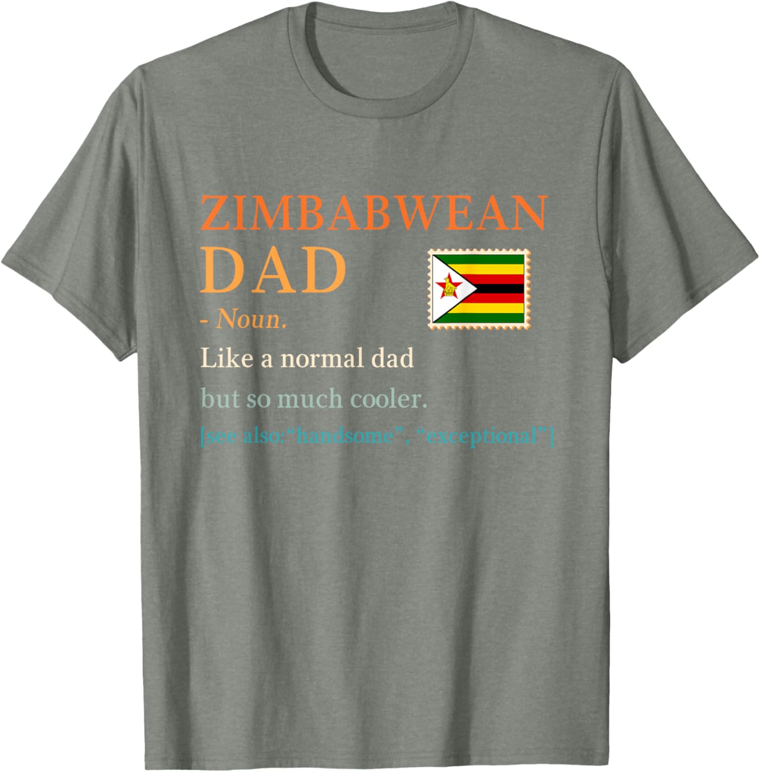 Zimbabwean Dad Definition T-Shirt with Flag for Father's Day Gift - 13