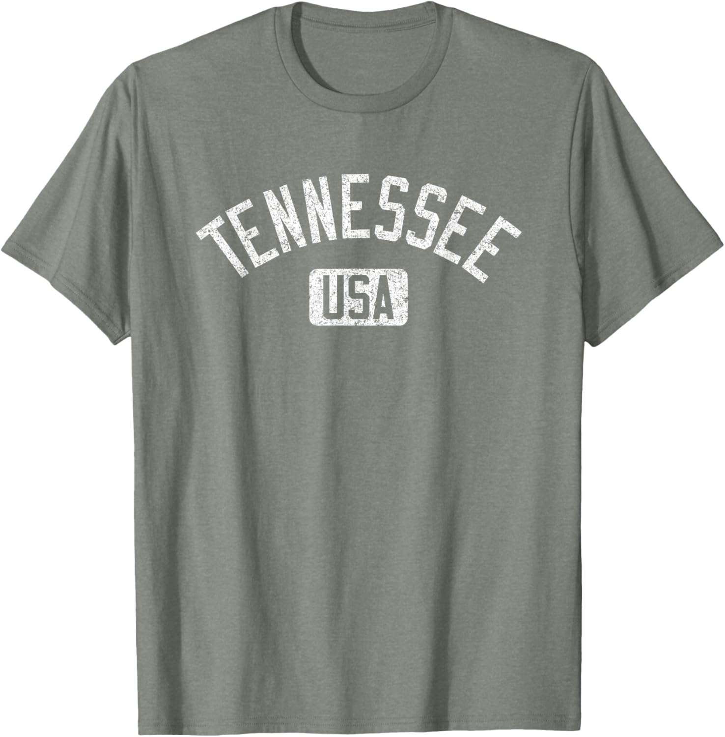 Tennessee Arched Text Distressed White Print T-Shirt for Casual Style - 25