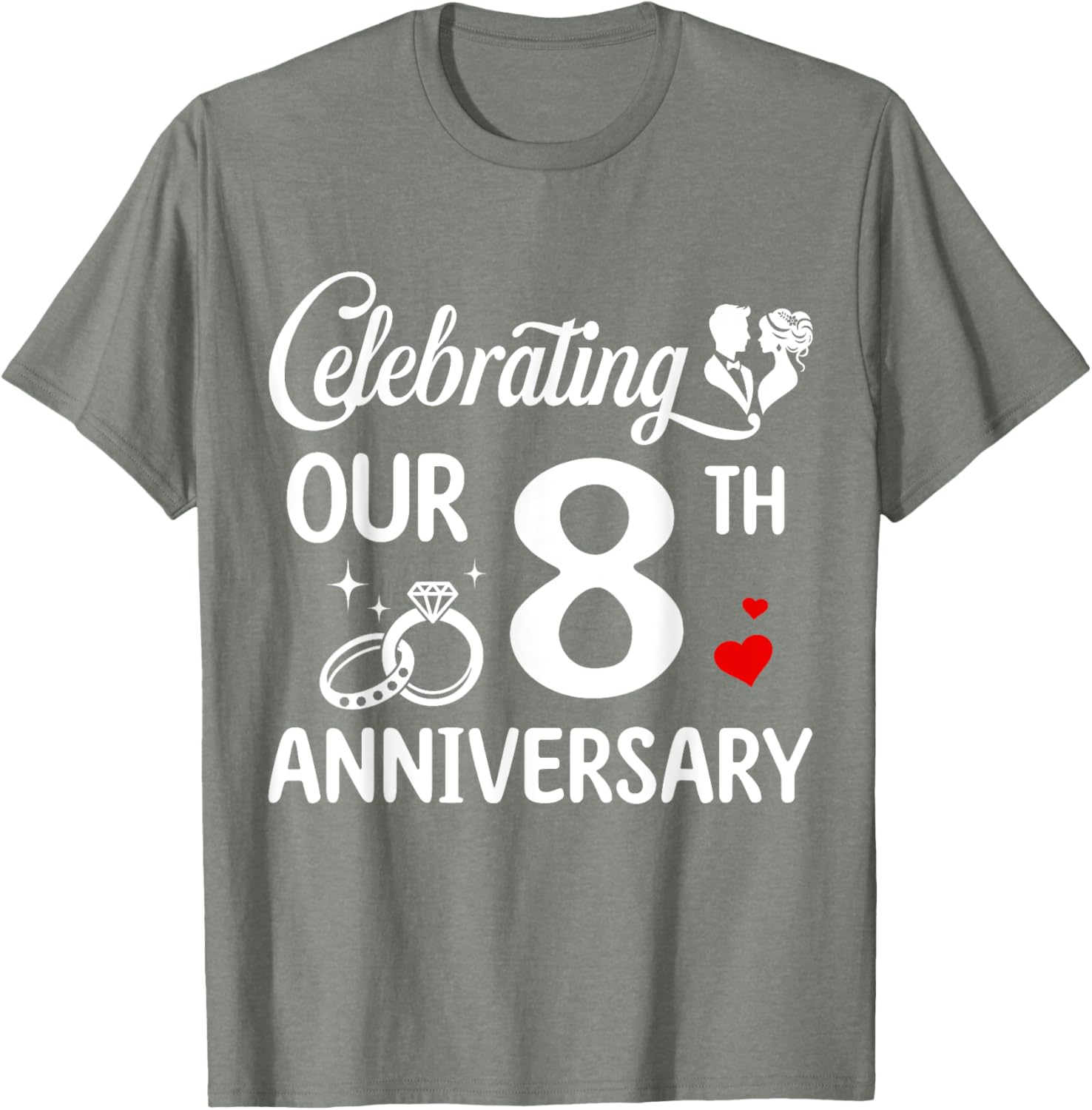 Celebrating 8 Years of Love: Fun 8th Wedding Anniversary T-Shirt - 12