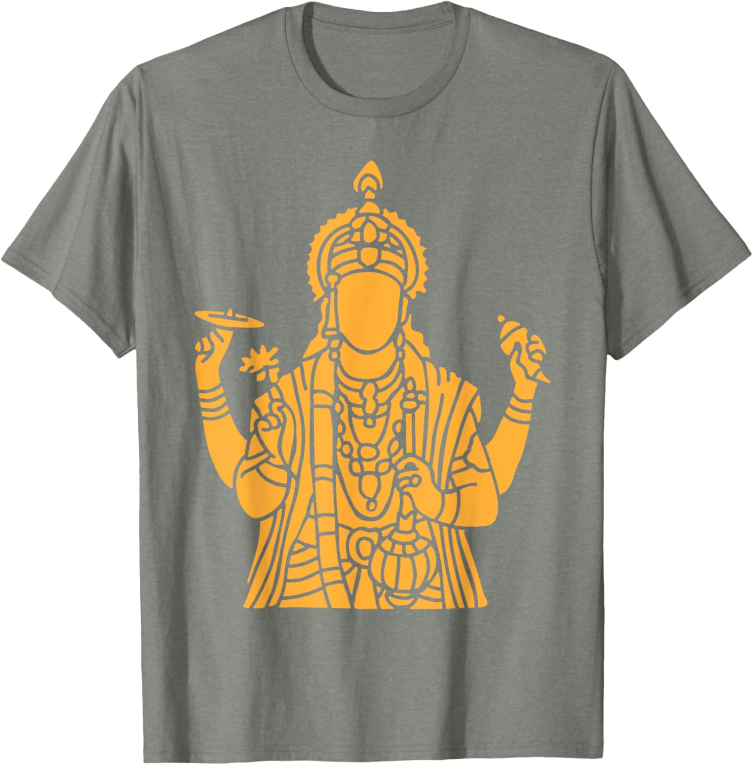 Vishnu Narayana Silhouette T-Shirt for Divine Pooja and Spiritual Wear - 9