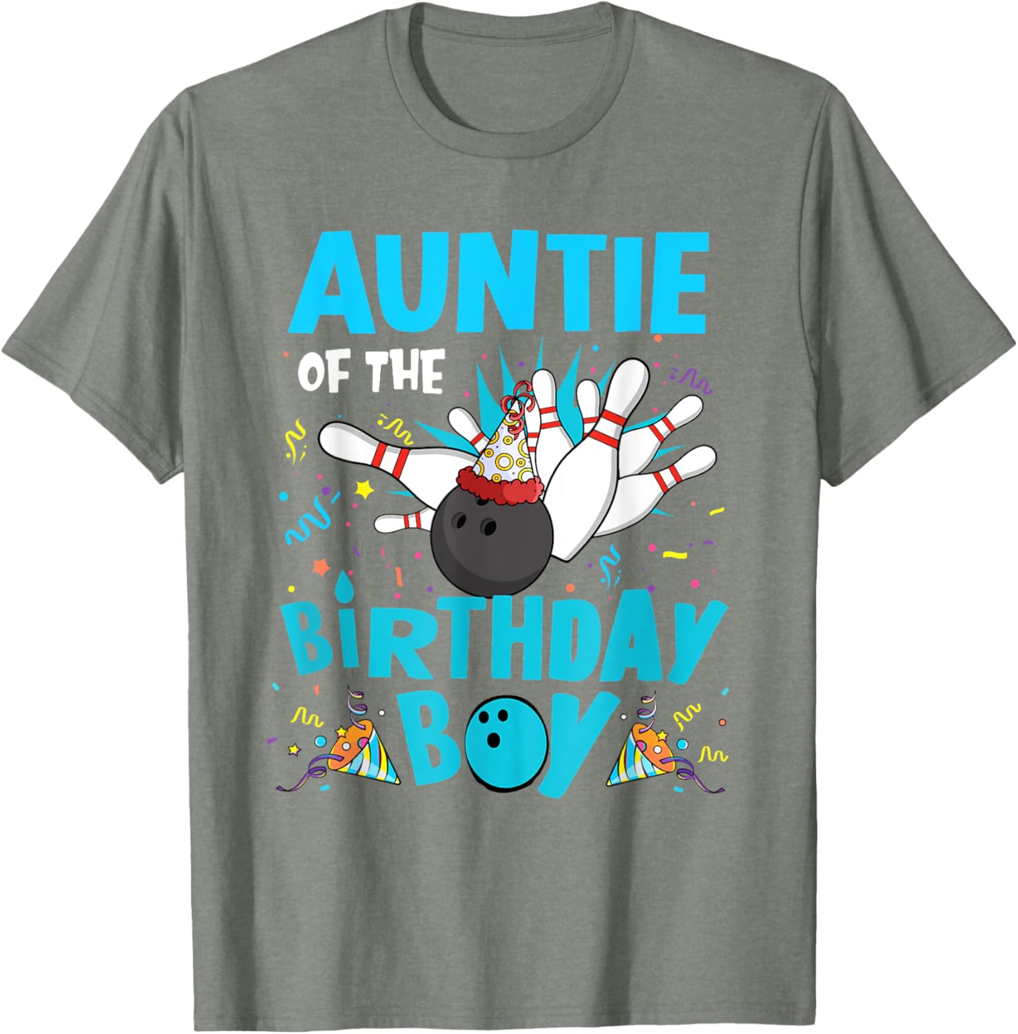 Auntie of the Birthday Boy Bowling T-Shirt for Family Fun Matching Outfits - 26